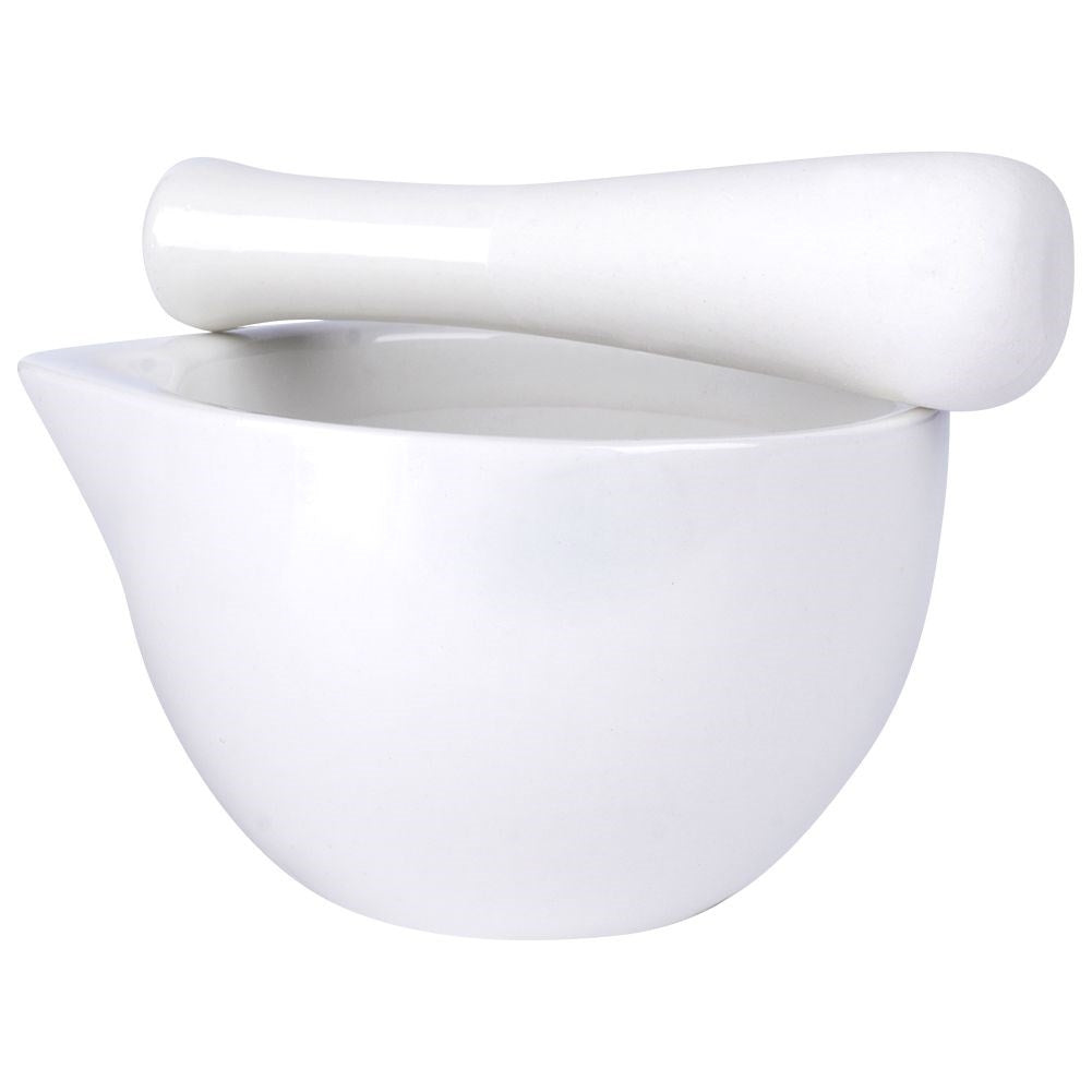 Porcelain mortar for spices, herbs and nuts, perfect for pesto