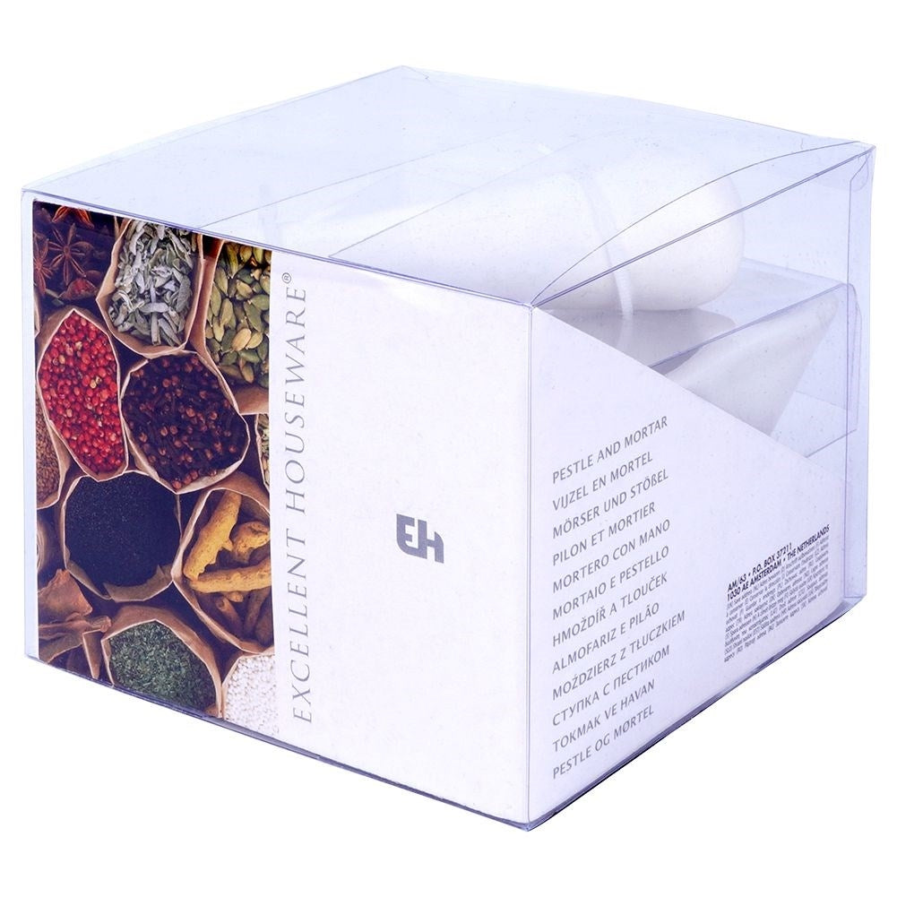 Porcelain mortar for spices, herbs and nuts, perfect for pesto