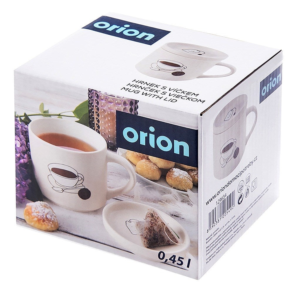 Porcelain mug with lid 420 ml