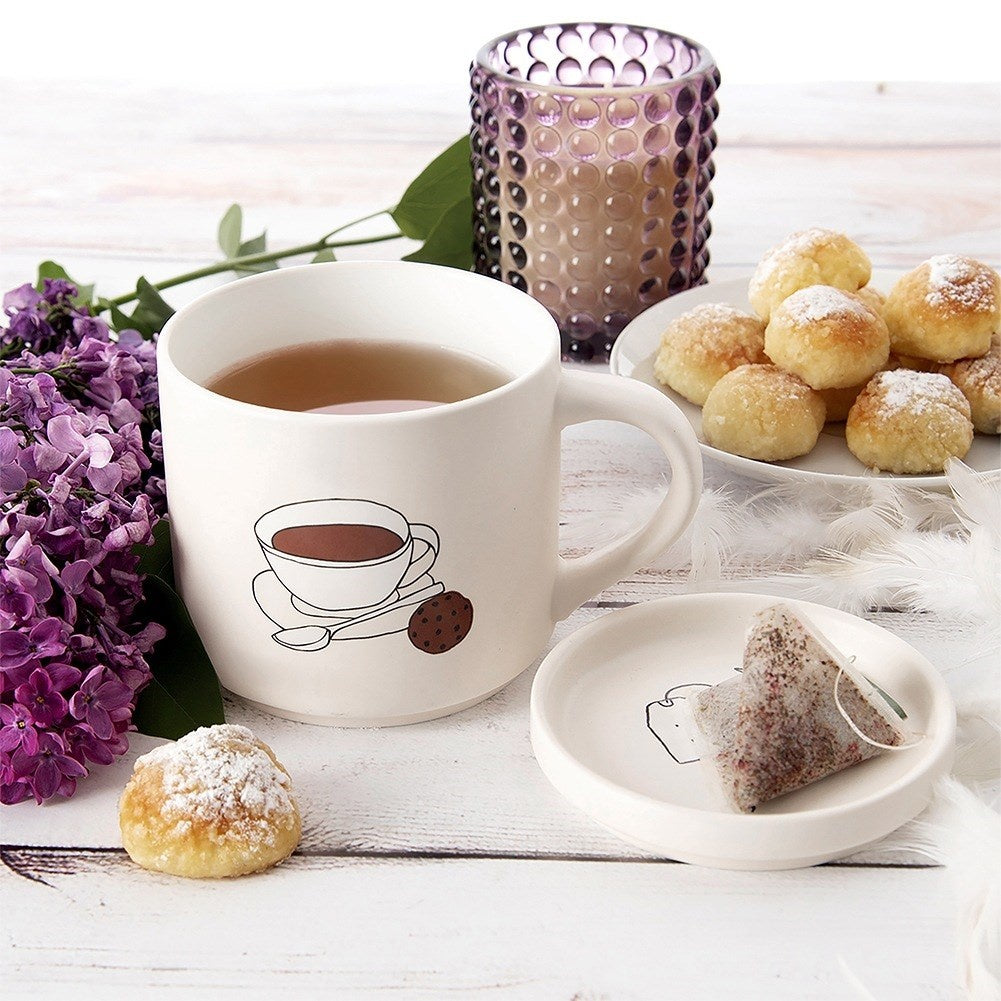 Porcelain mug with lid 420 ml