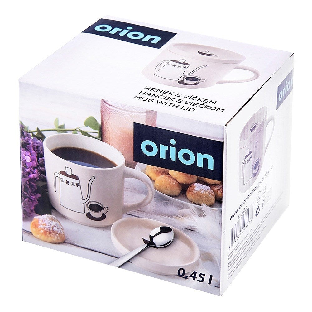 Porcelain mug with lid 420 ml