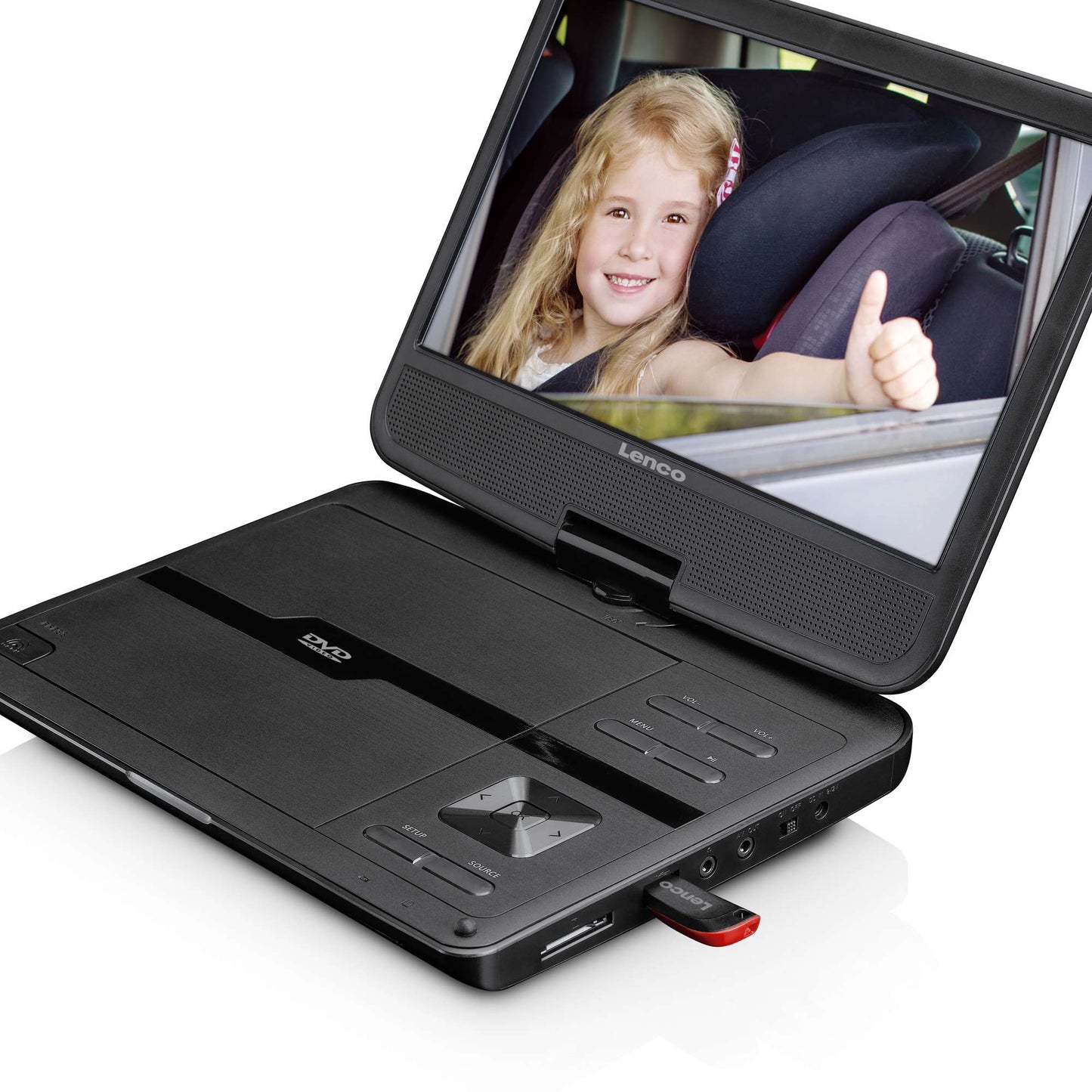 Portable 10" DVD Player with USB & Headphone Bracket