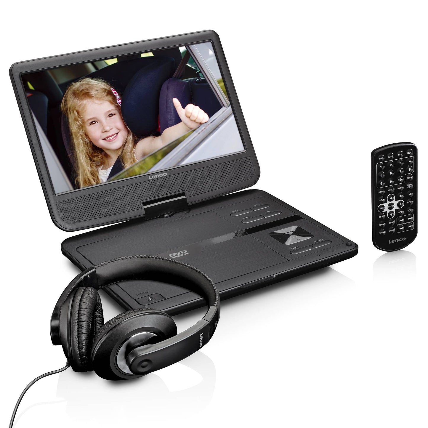 Portable 10" DVD Player with USB & Headphone Bracket