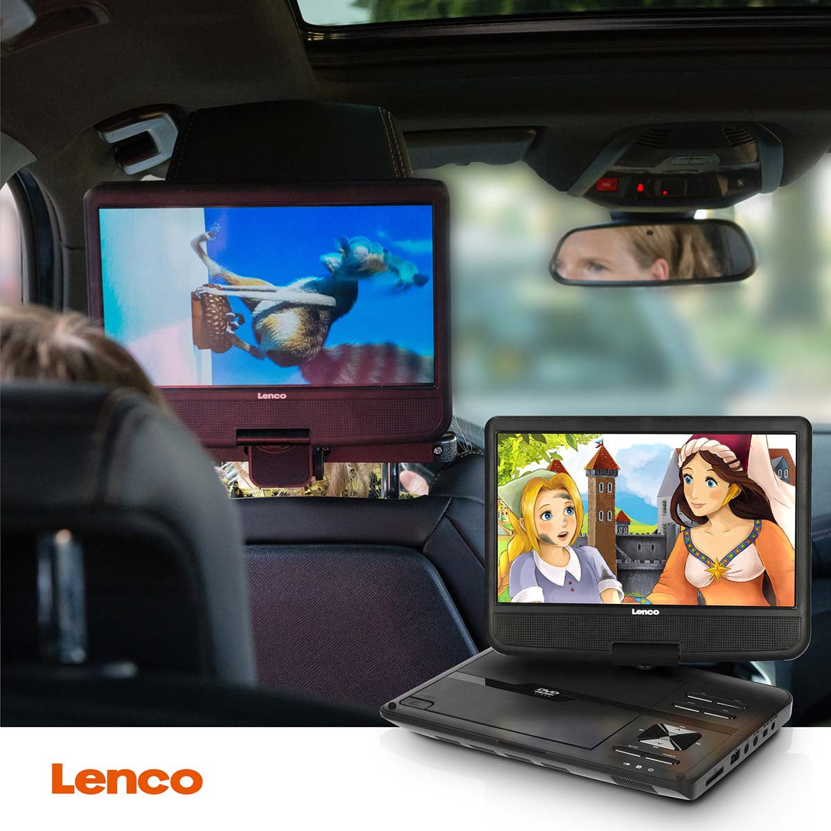 Portable 10" DVD Player with USB & Headphone Bracket