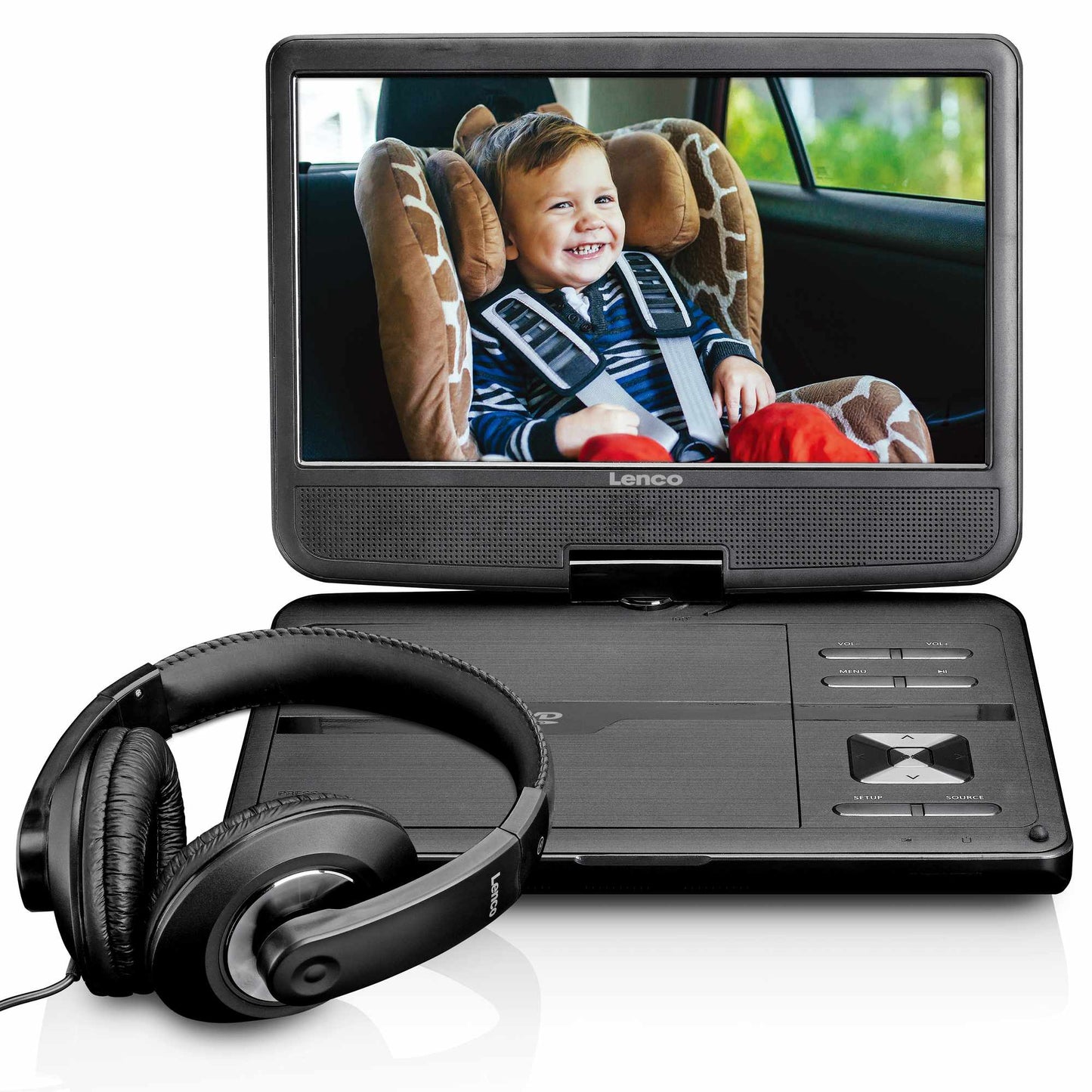 Portable 10" DVD Player with USB & Headphone Bracket
