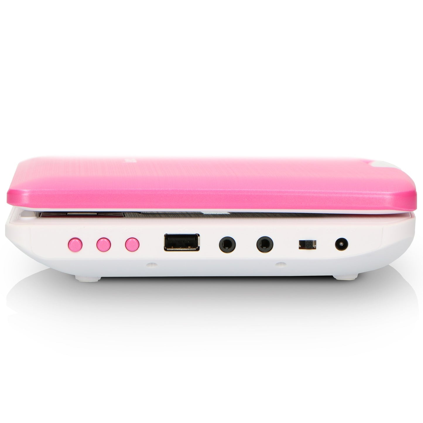 Portable 9" DVD player with USB headphones and mounting bracket Pink