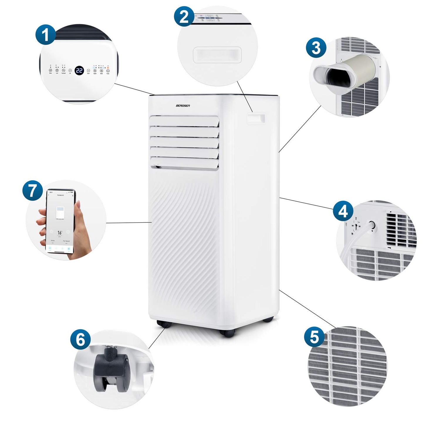 Portable Air Conditioner with Window Seal, 9000 BTU, Remote Control