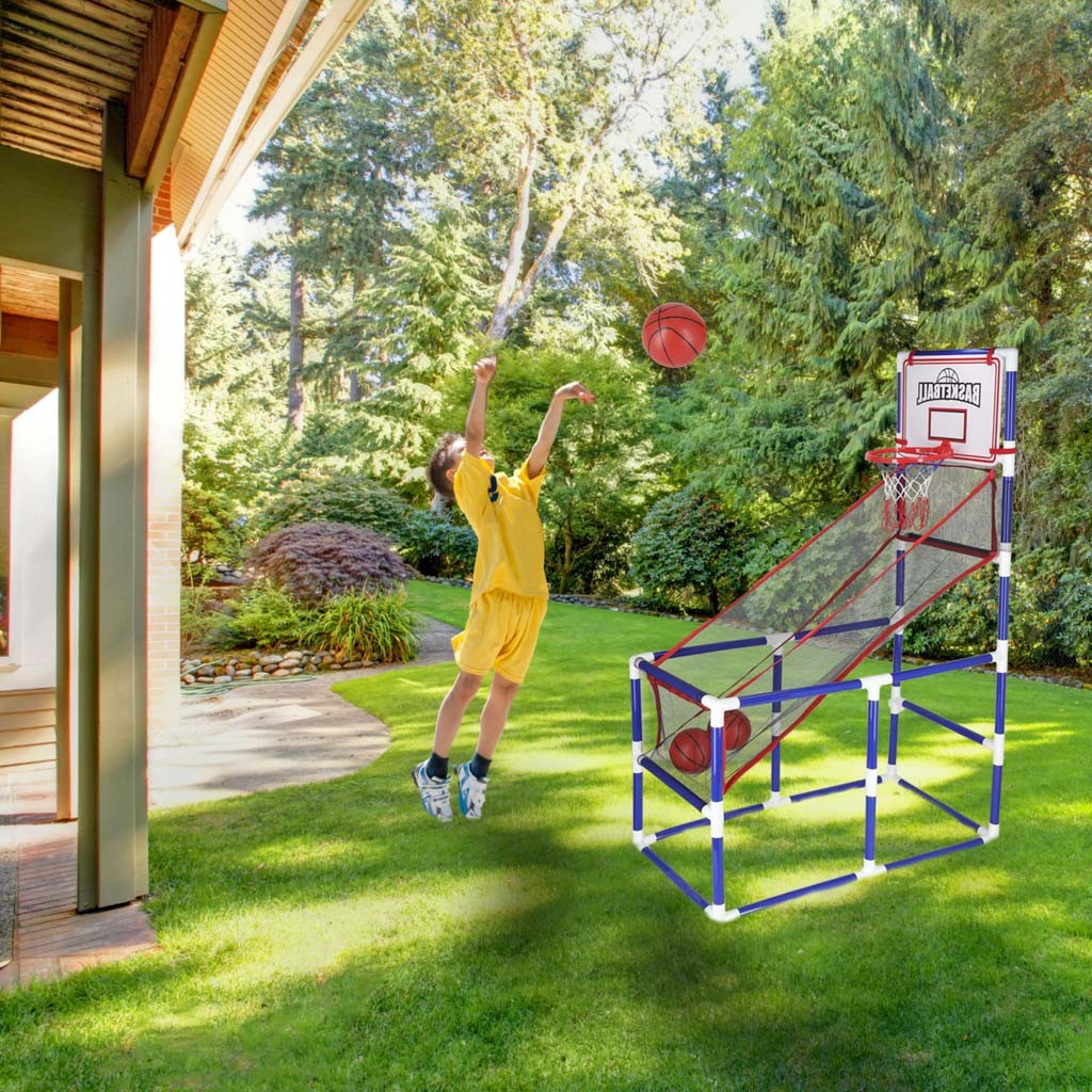 Portable Basketball Arcade Game with 2 Balls & Pump
