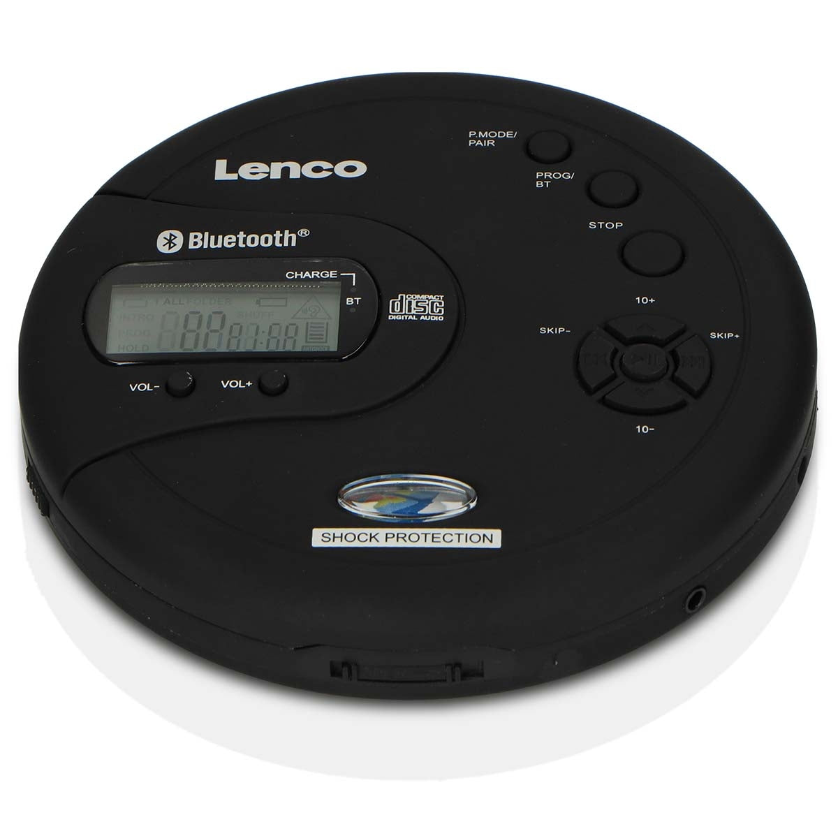 Portable Bluetooth® CD-MP3 player with antishock Black