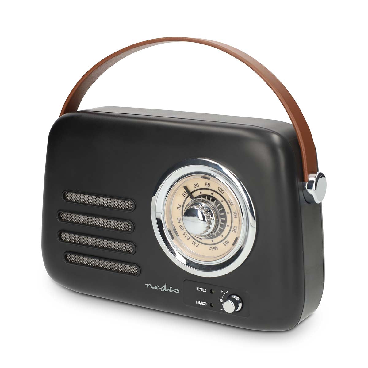 Portable Bluetooth FM Radio, Black, USB & Battery Powered