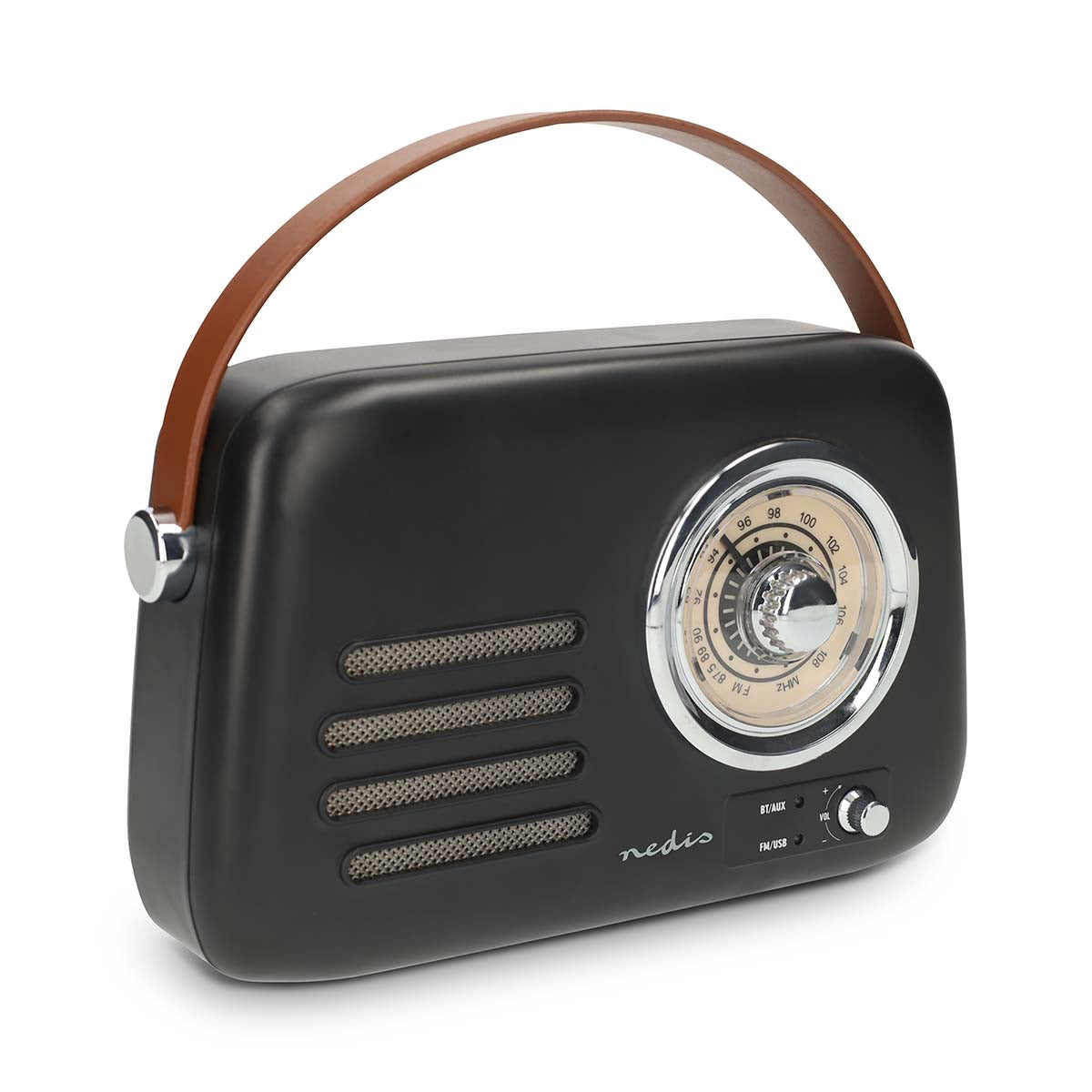 Portable Bluetooth FM Radio, Black, USB & Battery Powered