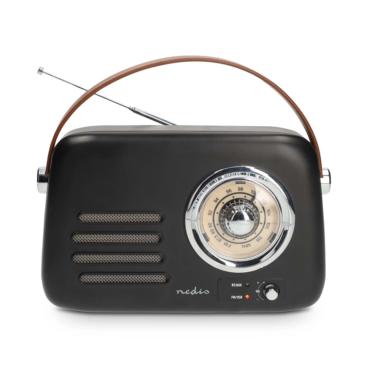 Portable Bluetooth FM Radio, Black, USB & Battery Powered