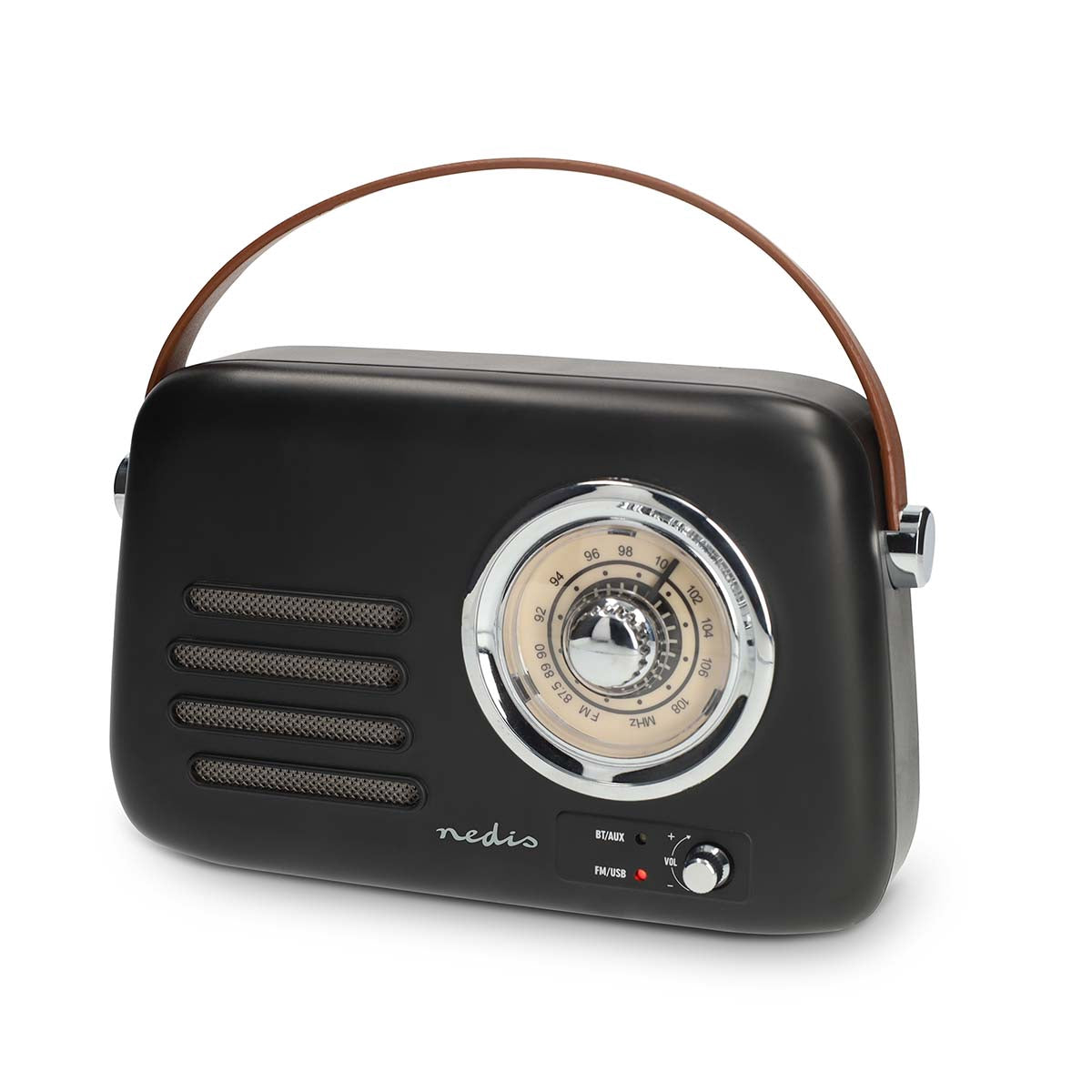 Portable Bluetooth FM Radio, Black, USB & Battery Powered
