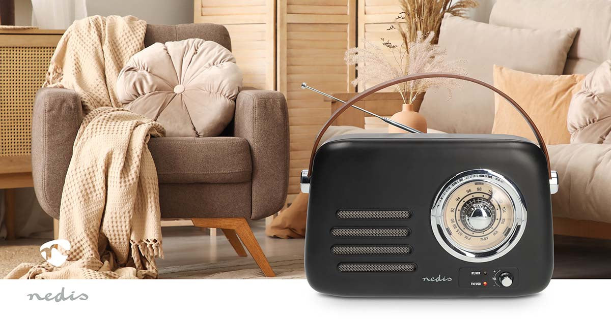 Portable Bluetooth FM Radio, Black, USB & Battery Powered