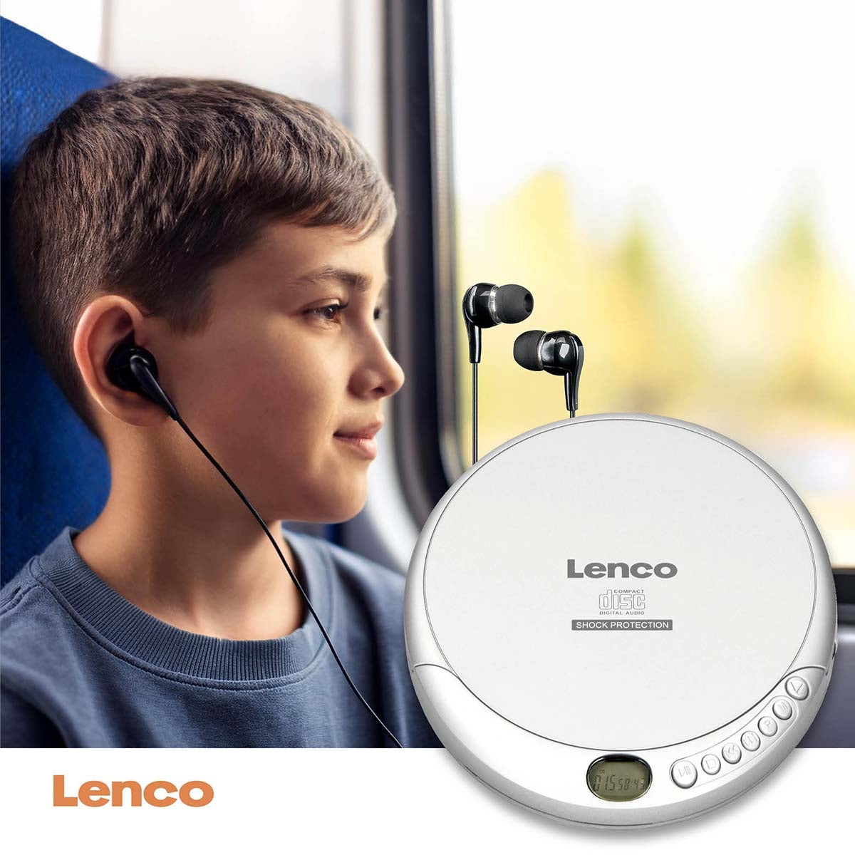 Portable CD MP3 player anti-shock Silver