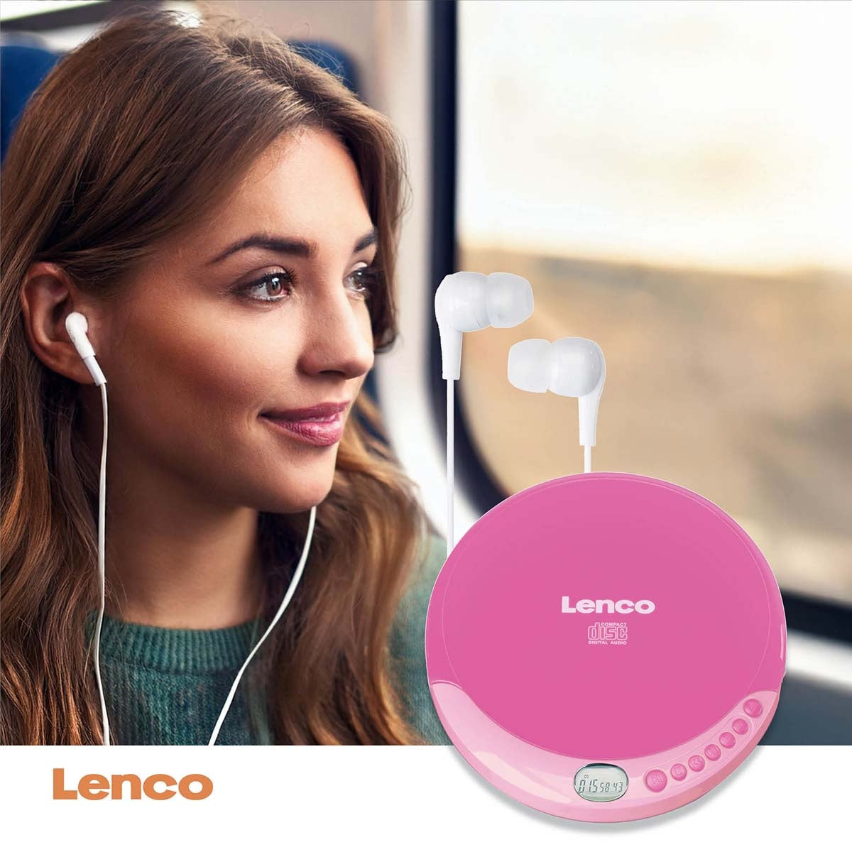 Portable CD player with charge function Pink