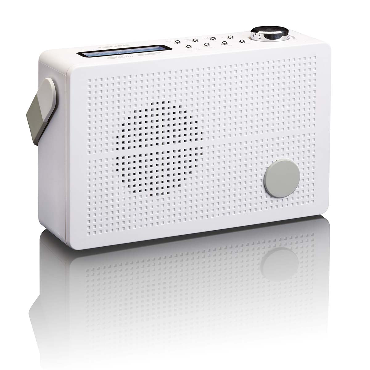 Portable DAB+/FM Radio with Alarm, White, Battery-Powered