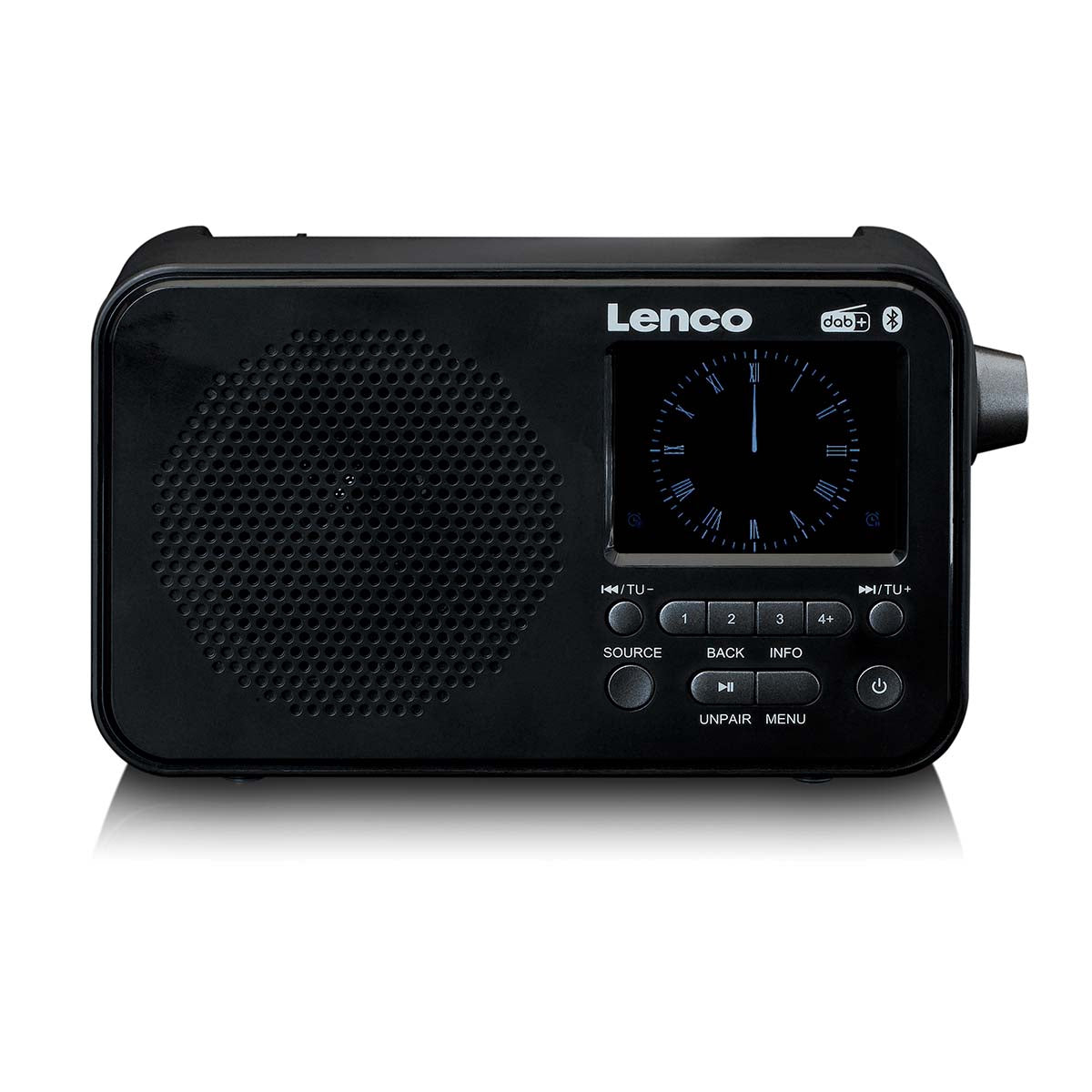 Portable DAB+ FM Radio with Bluetooth, 2.4" Display, Black