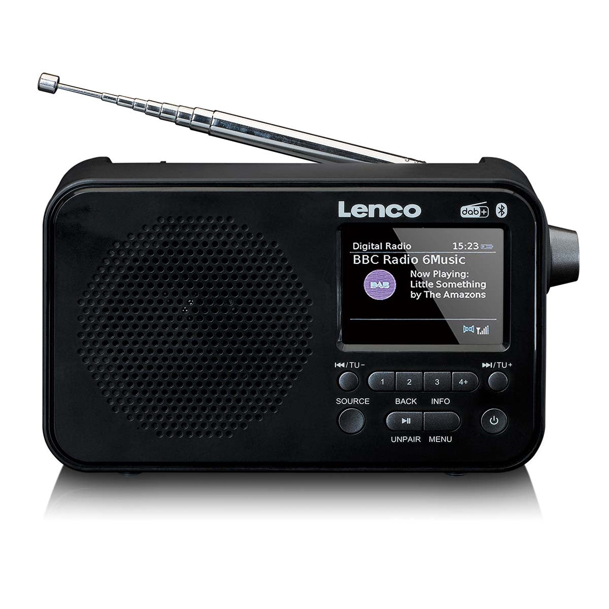 Portable DAB+ FM Radio with Bluetooth, 2.4" Display, Black