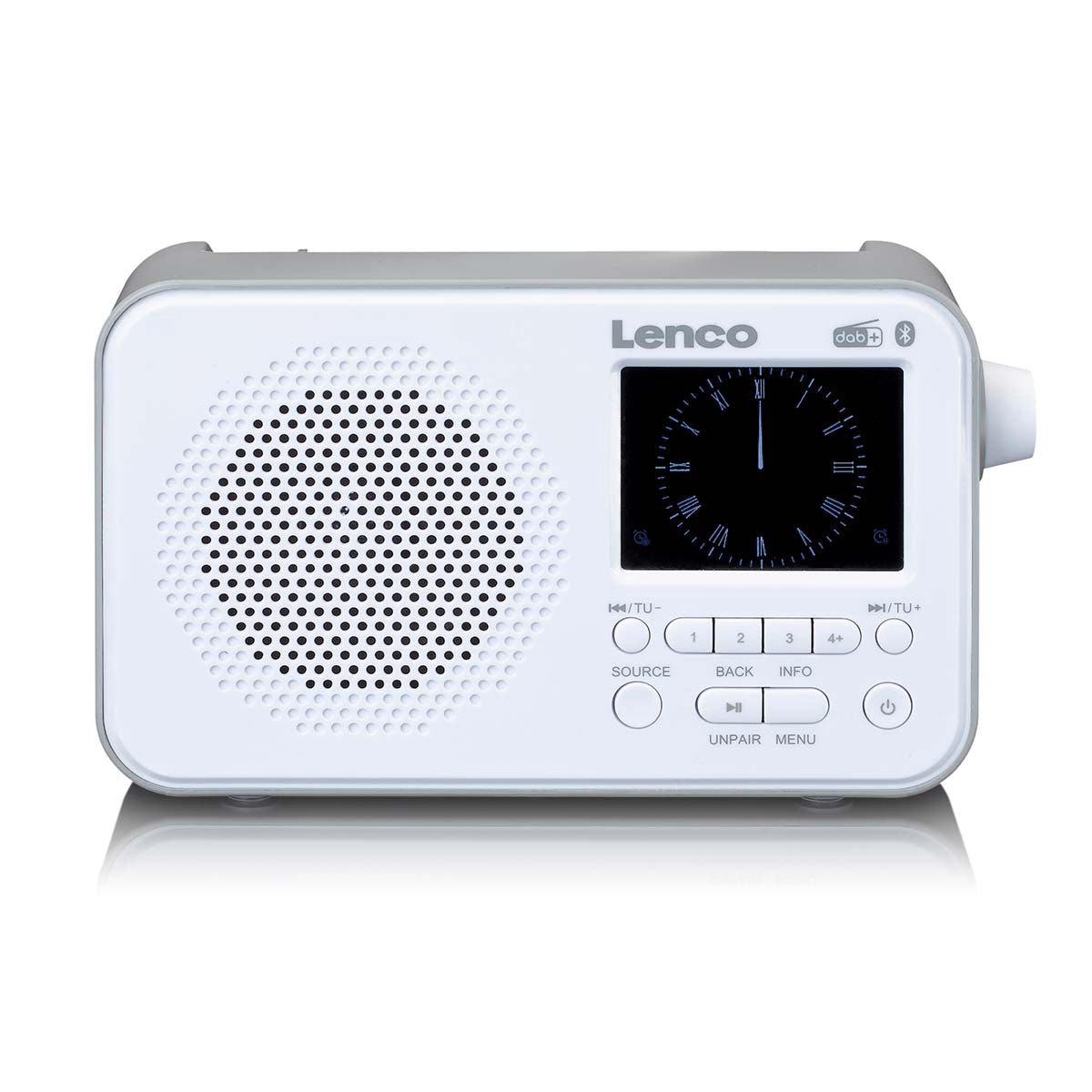 Portable DAB+ FM Radio with Bluetooth, 2.4" Display, White