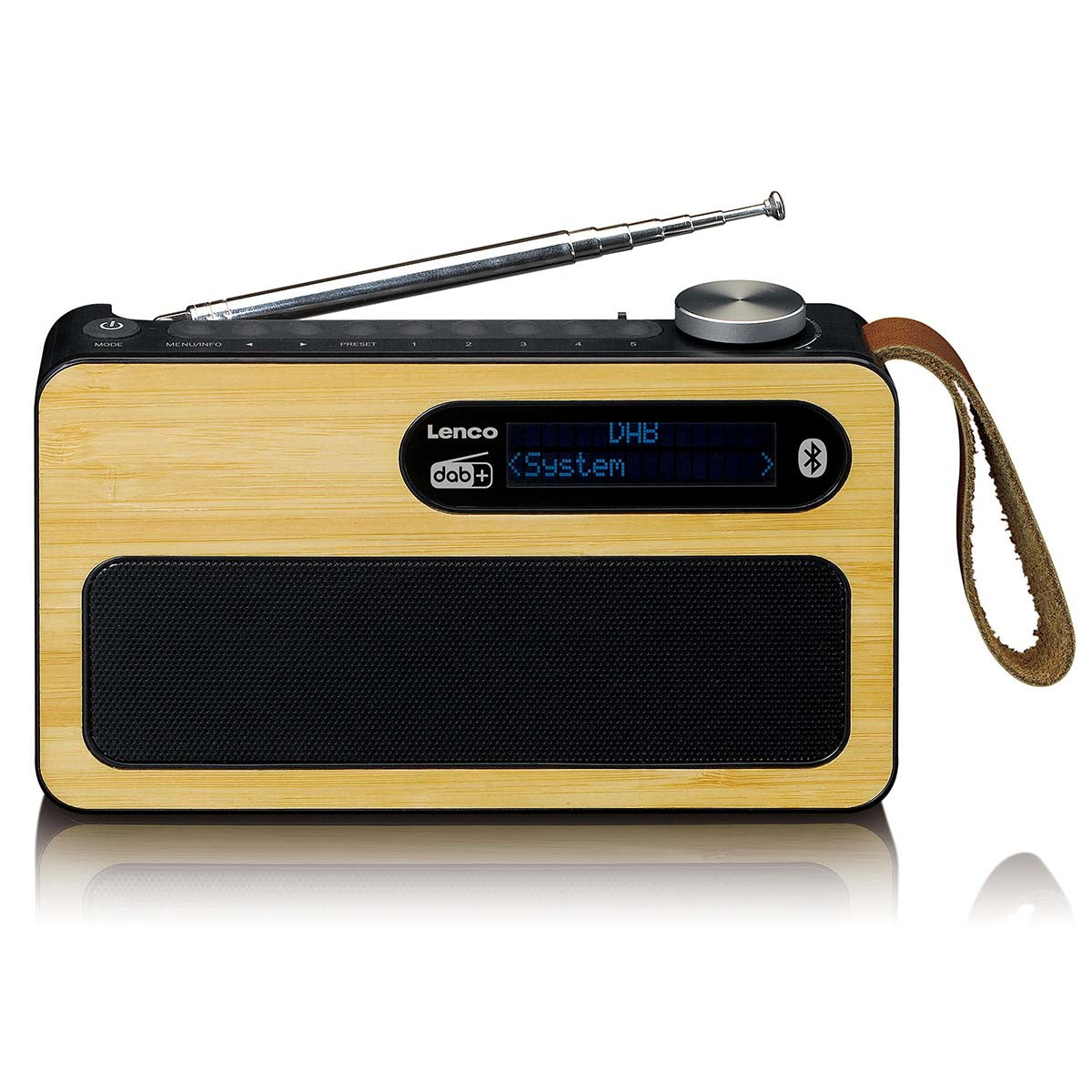 Portable DAB+/FM Radio with Bluetooth, Bamboo, Black