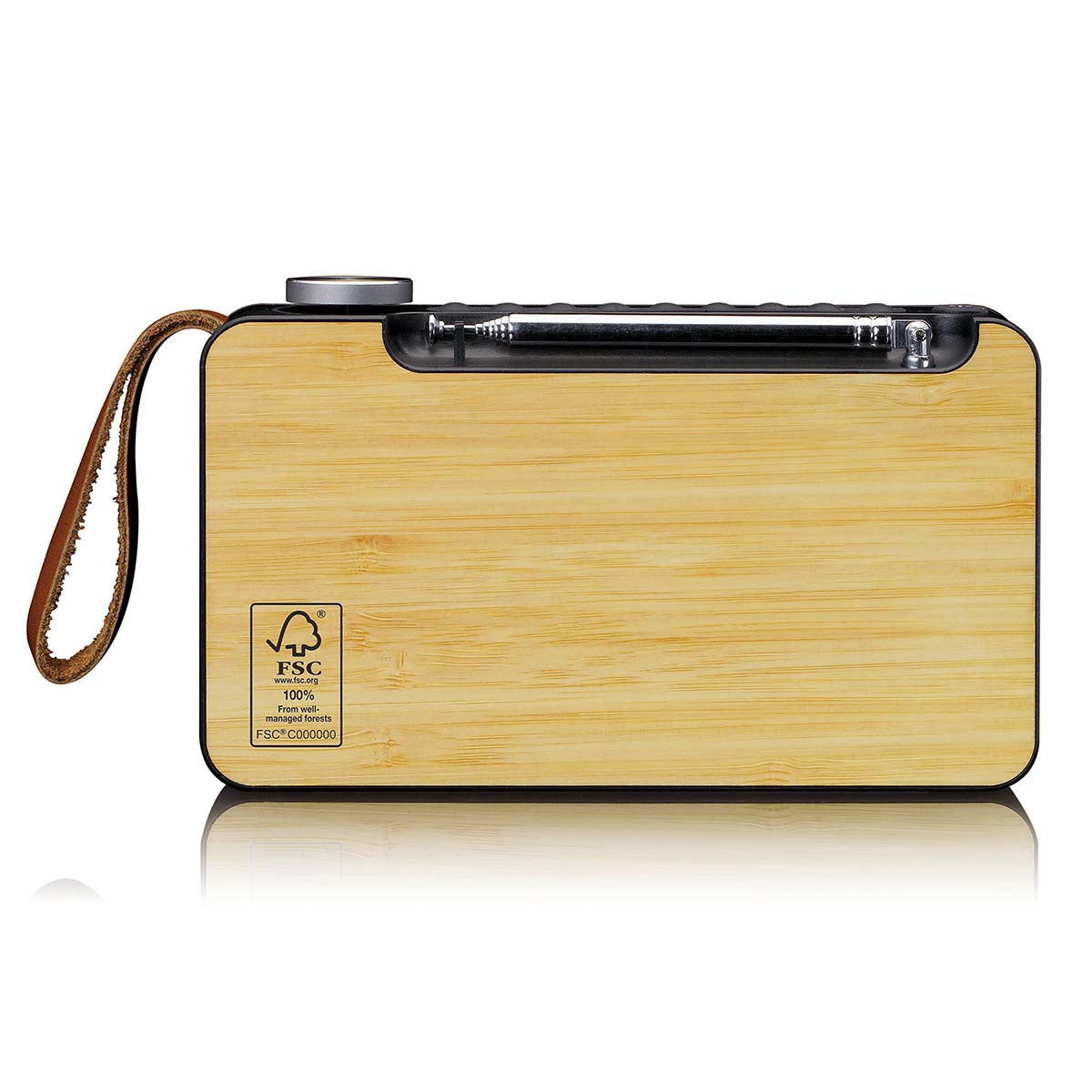 Portable DAB+/FM Radio with Bluetooth, Bamboo, Black