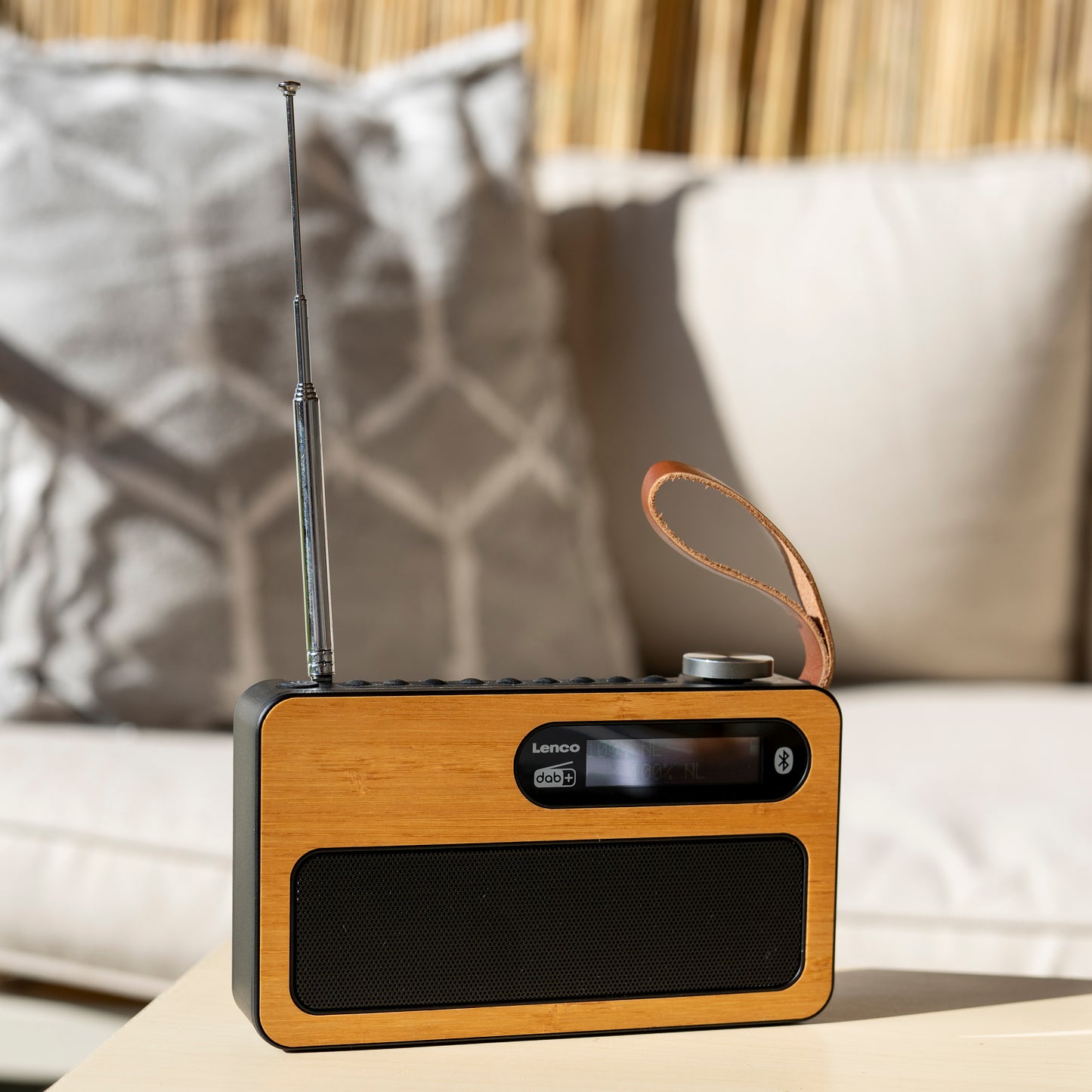 Portable DAB+/FM Radio with Bluetooth, Bamboo, Black