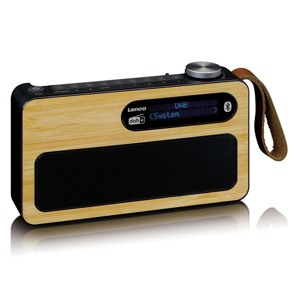 Portable DAB+/FM Radio with Bluetooth, Bamboo, Black