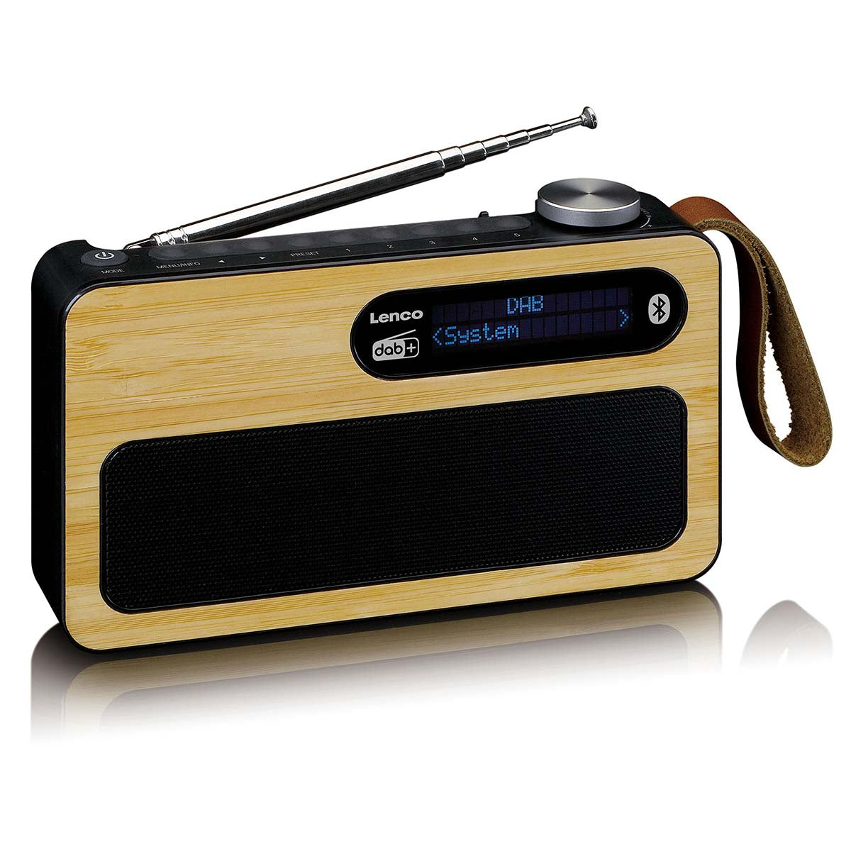 Portable DAB+/FM Radio with Bluetooth, Bamboo, Black