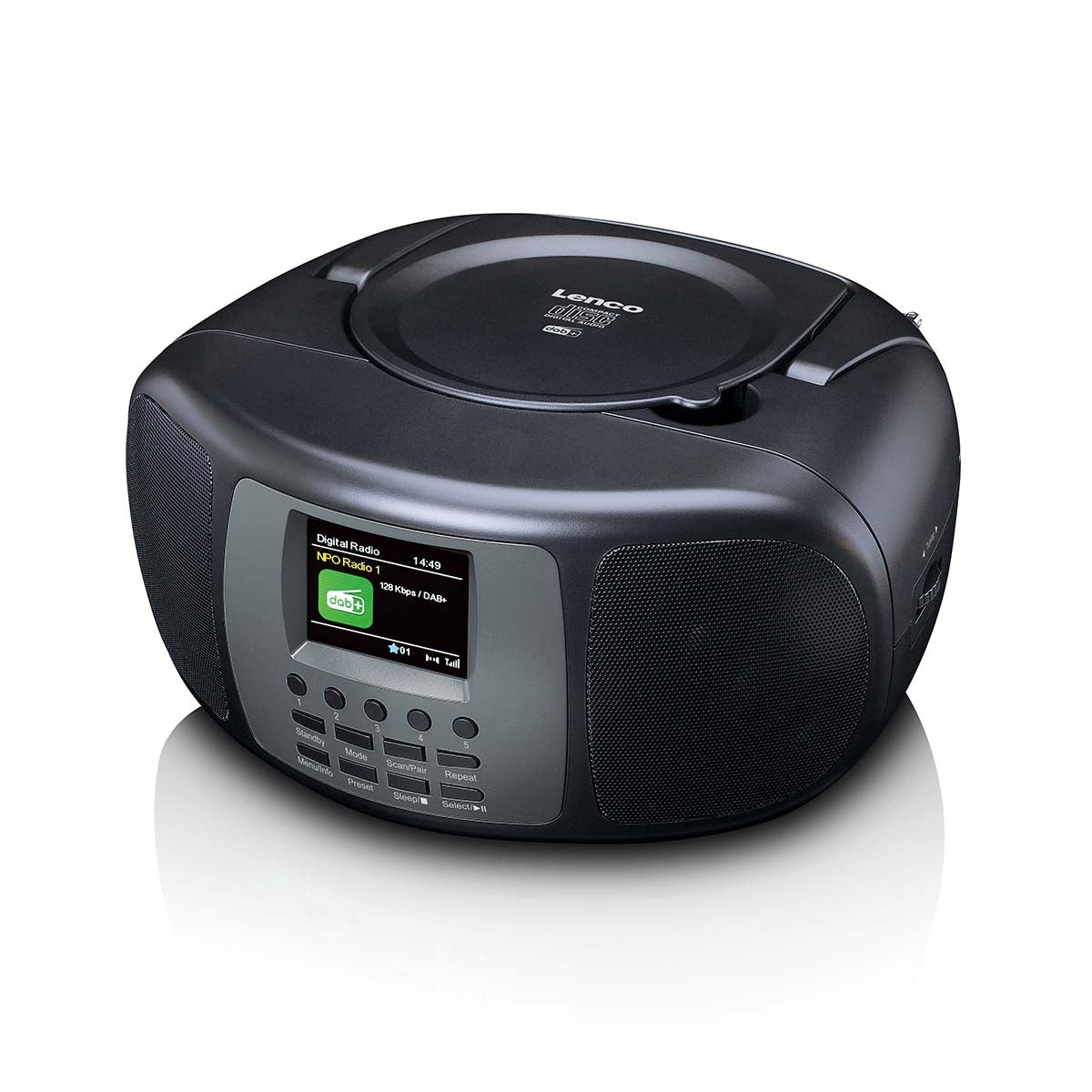 Portable DAB+/FM Radio with Bluetooth® CD Player and large LCD colour display Black