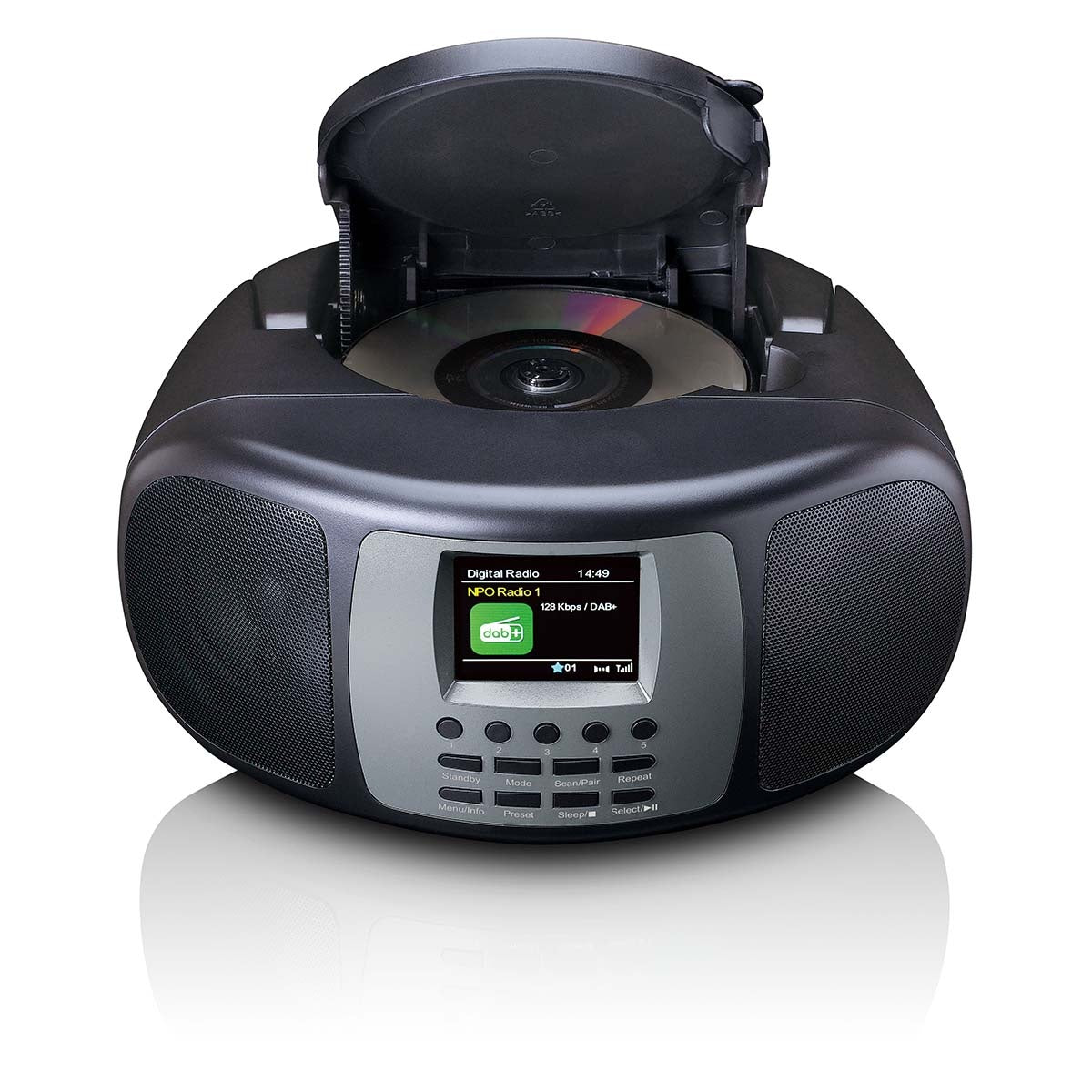 Portable DAB+/FM Radio with Bluetooth® CD Player and large LCD colour display Black