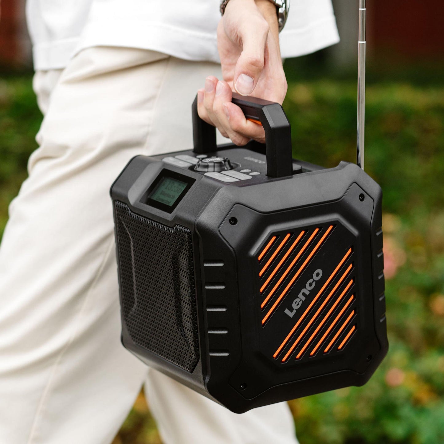 Portable DAB+/FM Radio with Bluetooth, IPX5, 20-Hour Battery