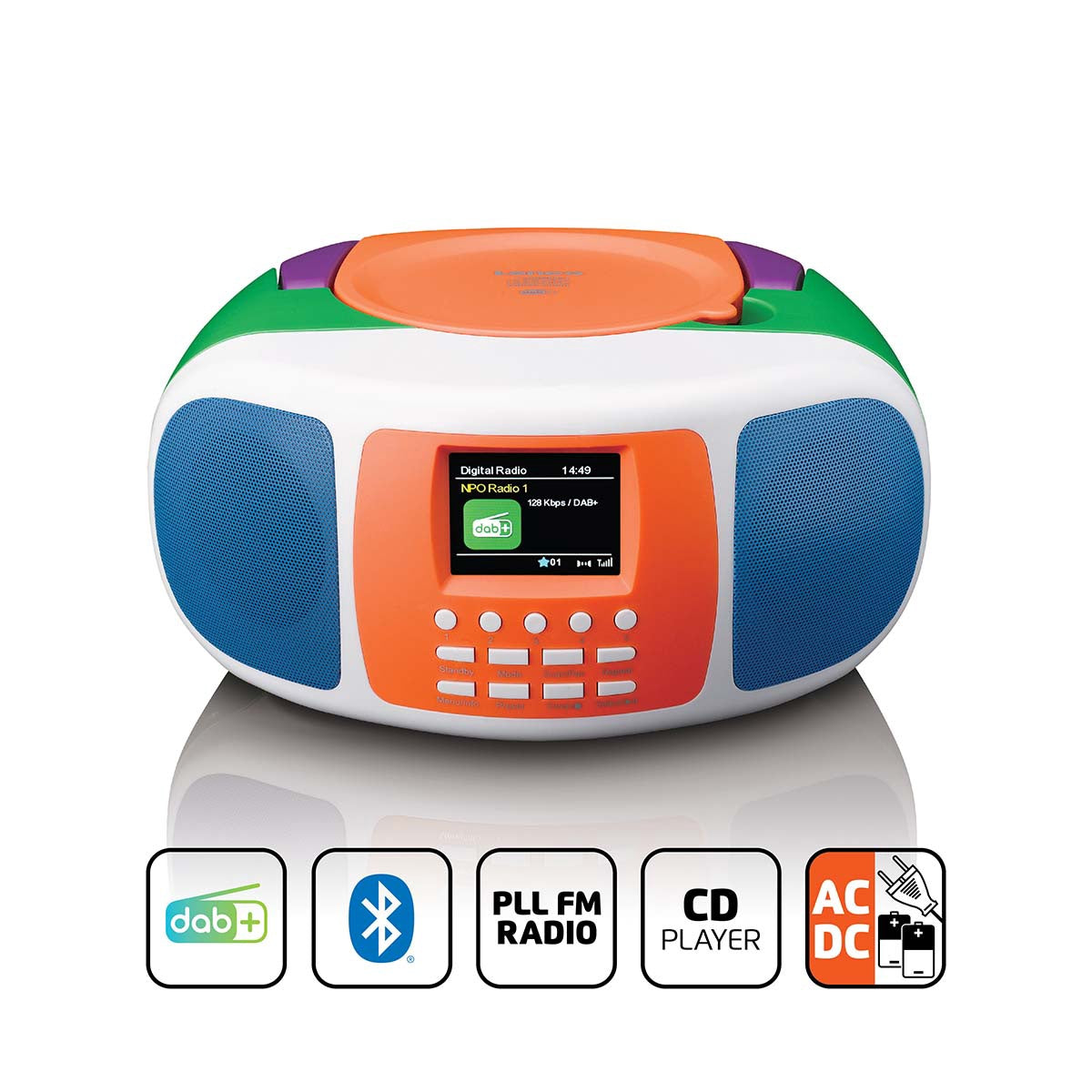 Portable DAB+/FM Radio with Bluetooth and CD Player