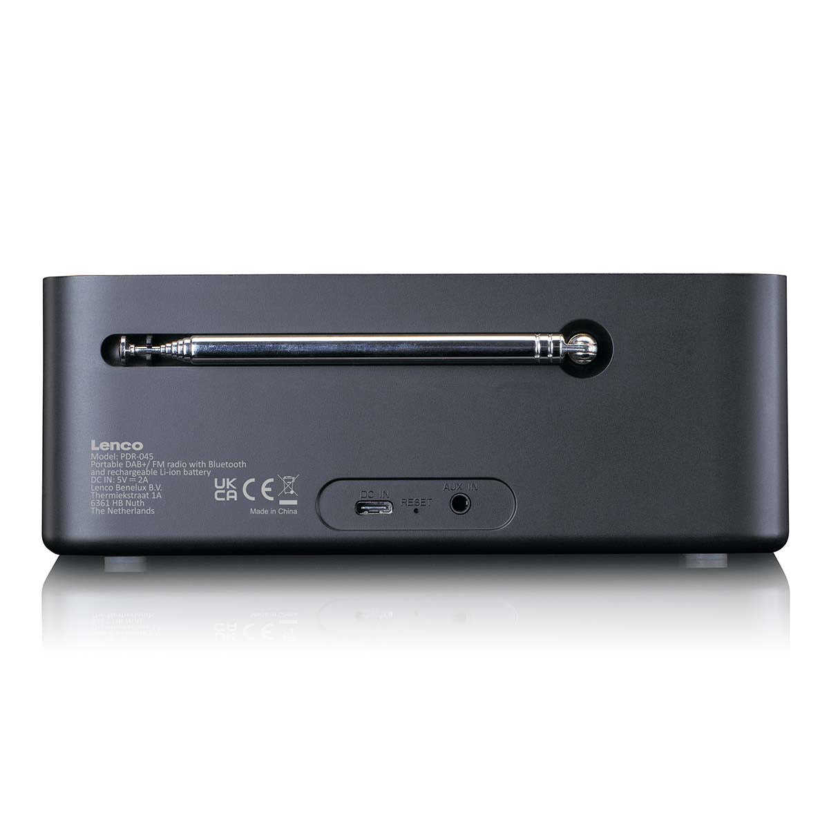 Portable DAB+ Radio with Bluetooth, 2.4" Display, Black