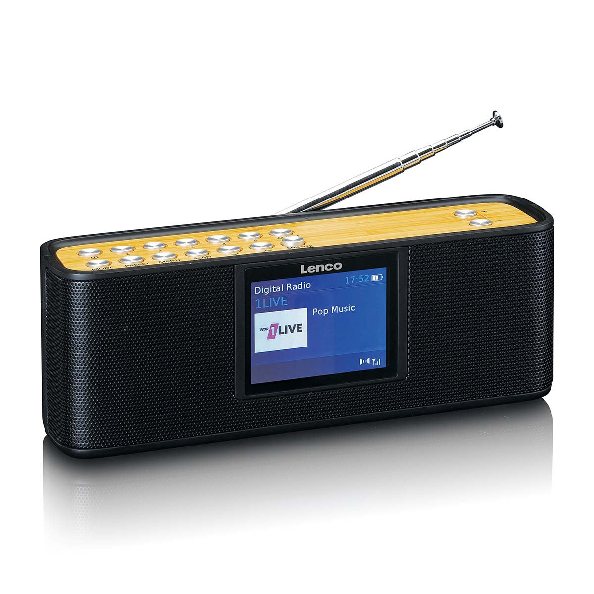 Portable DAB+ Radio with Bluetooth, 2.4" Display, Black