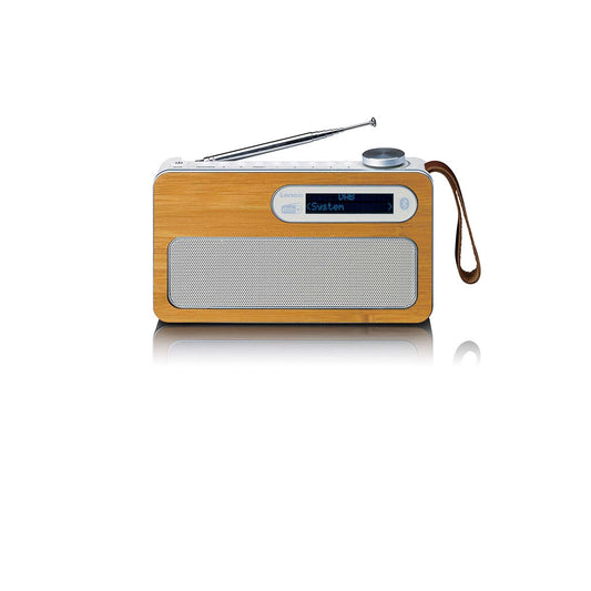 Portable DAB+ Radio with Bluetooth, Bamboo, Eco-Friendly