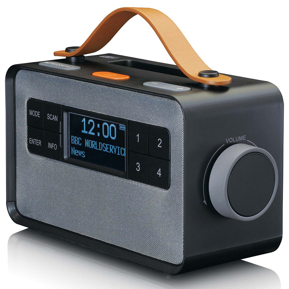 Portable DAB+ Radio with Bluetooth, Easy Mode, Black