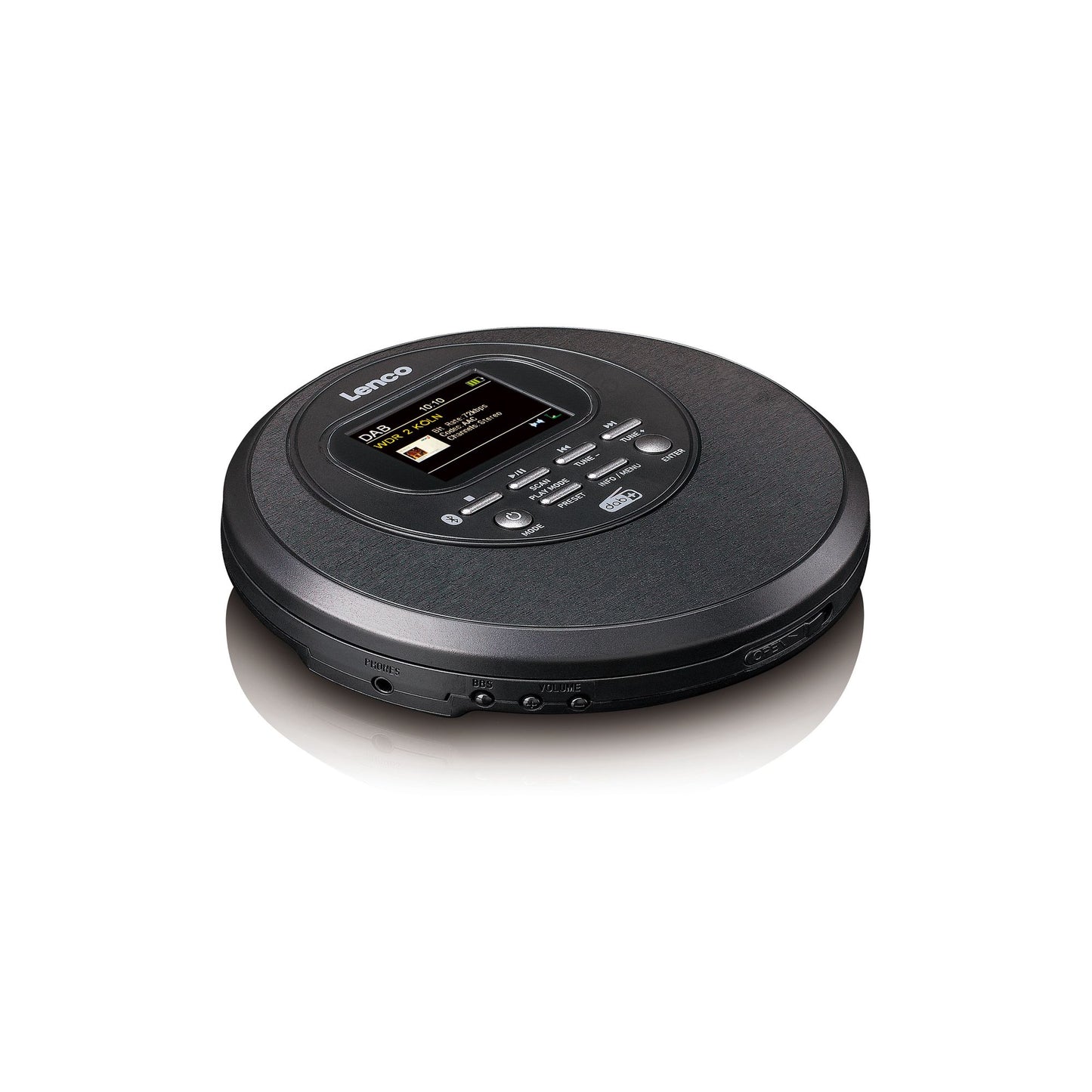 Portable Discman with DAB+, Bluetooth, TFT Screen, Black