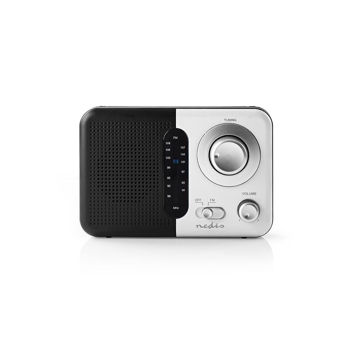 Portable FM Radio, Battery/Mains Powered, Headphone Jack
