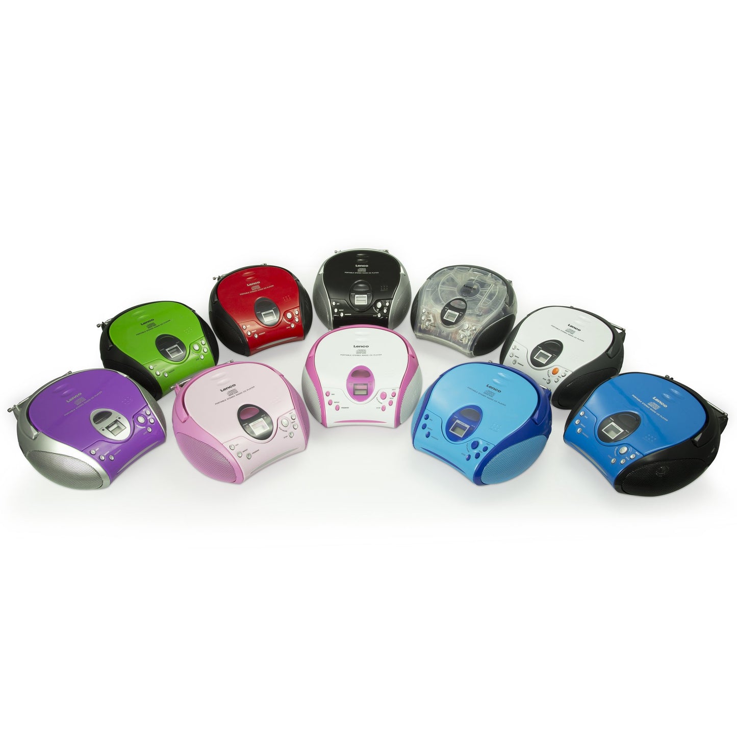 Portable FM Radio CD Player with Handle, Blue/Black