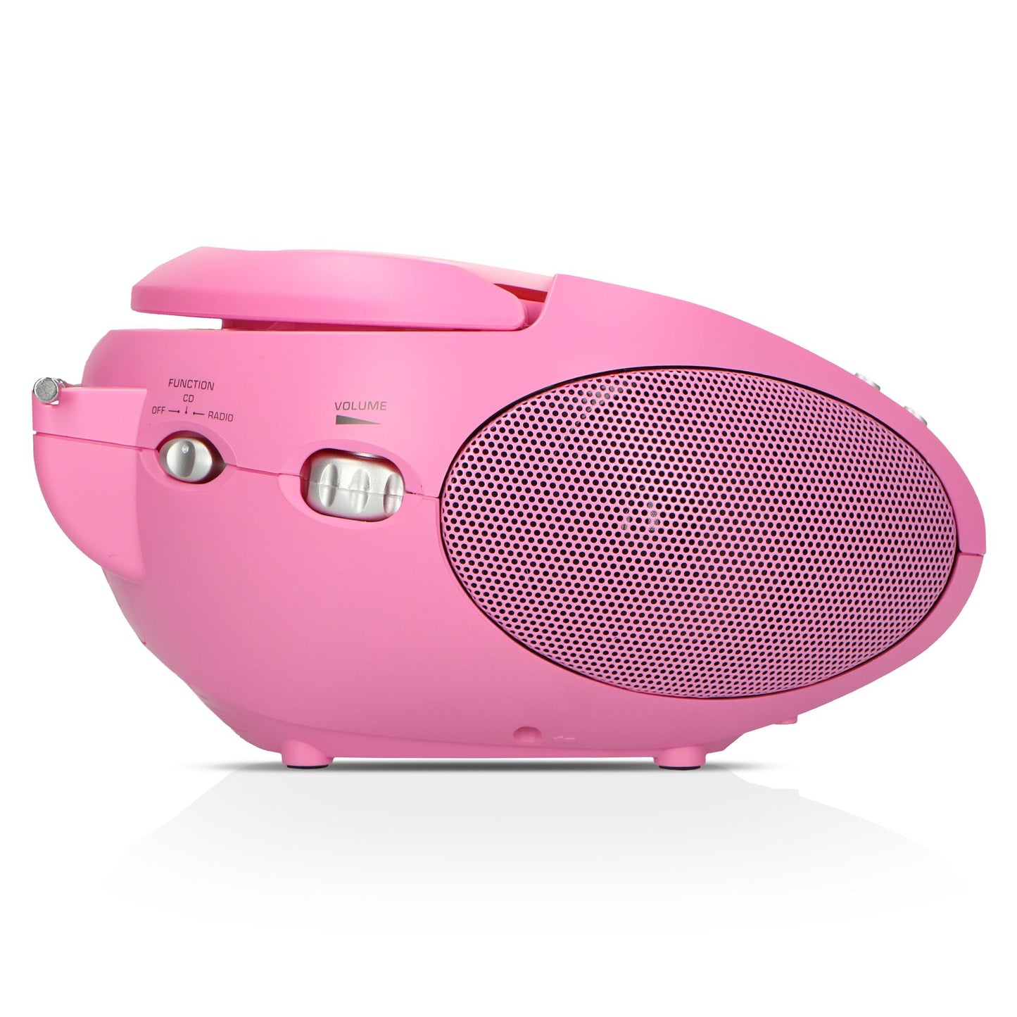 Portable FM Radio CD Player with Handle – Pink