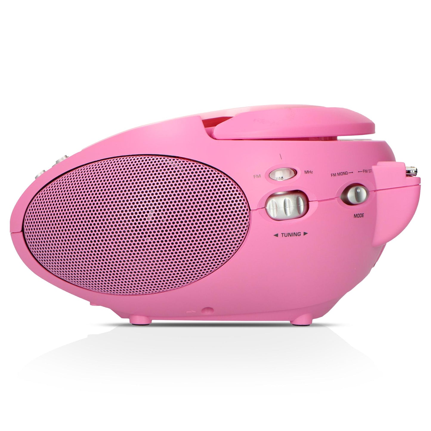 Portable FM Radio CD Player with Handle – Pink