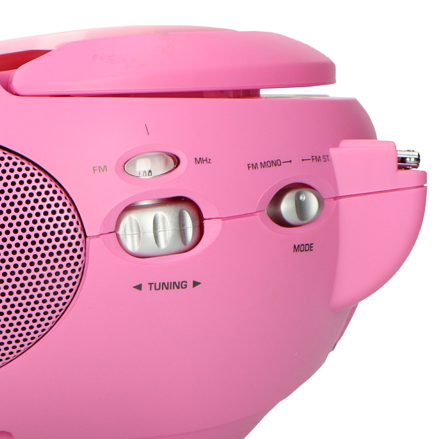 Portable FM Radio CD Player with Handle – Pink