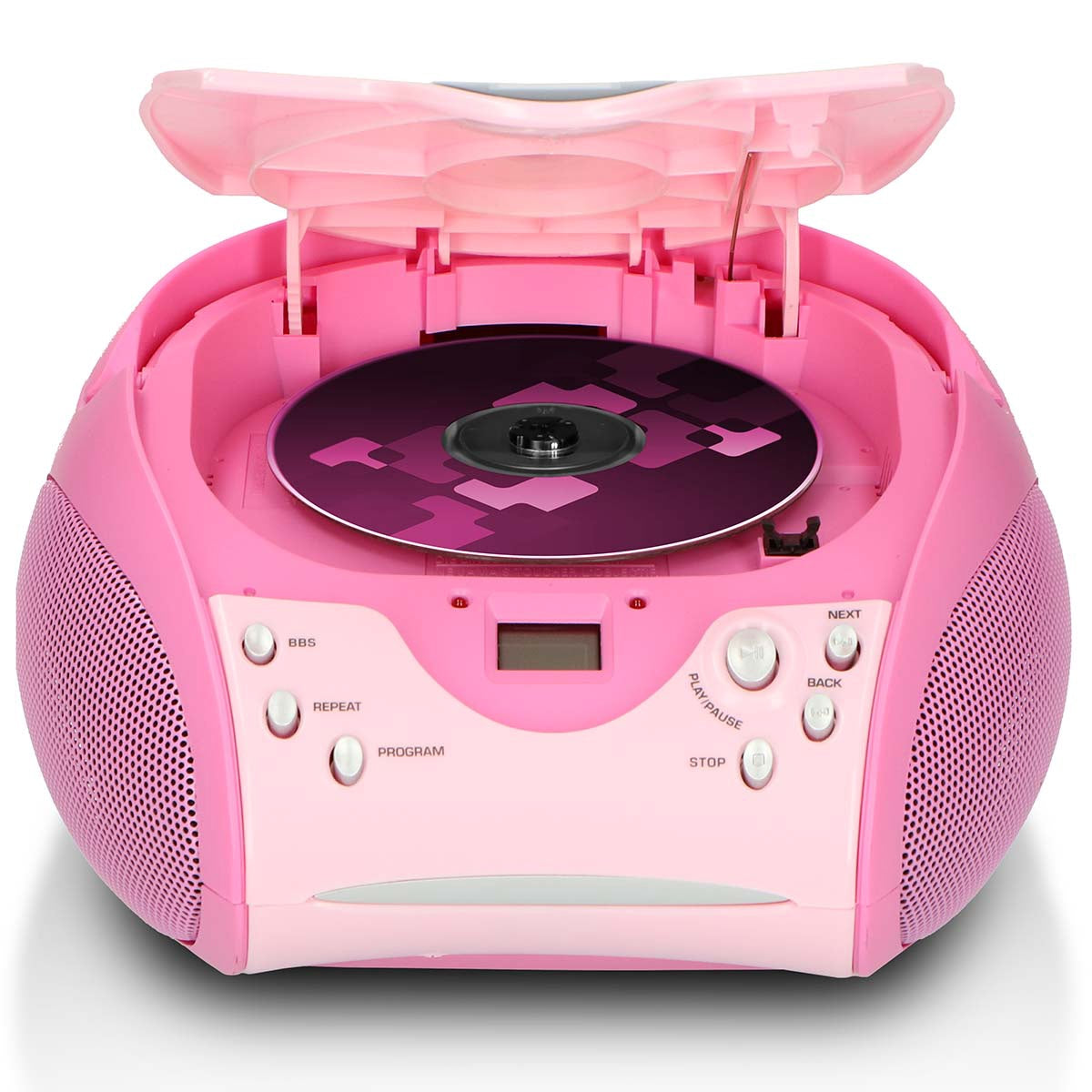 Portable FM Radio CD Player with Handle – Pink