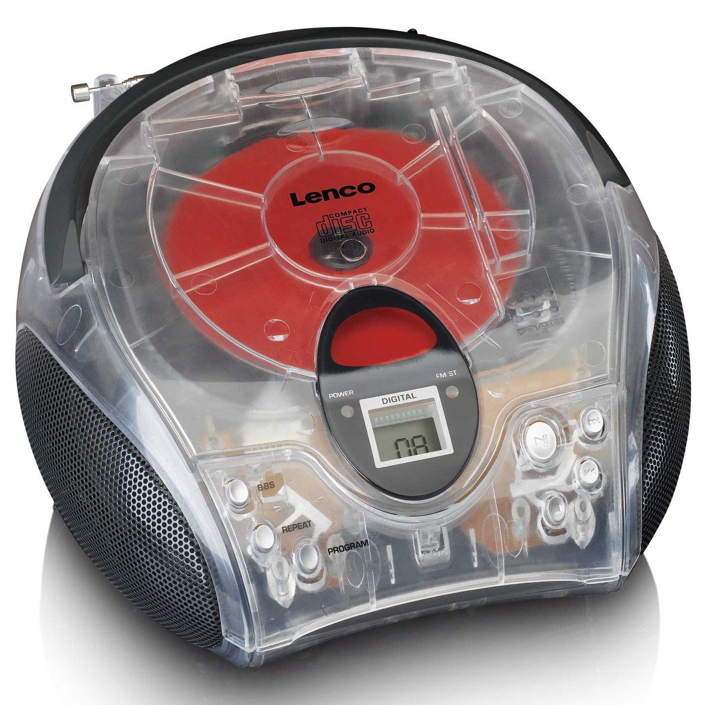 Portable FM Radio CD Player with Handle, Programmable Memory