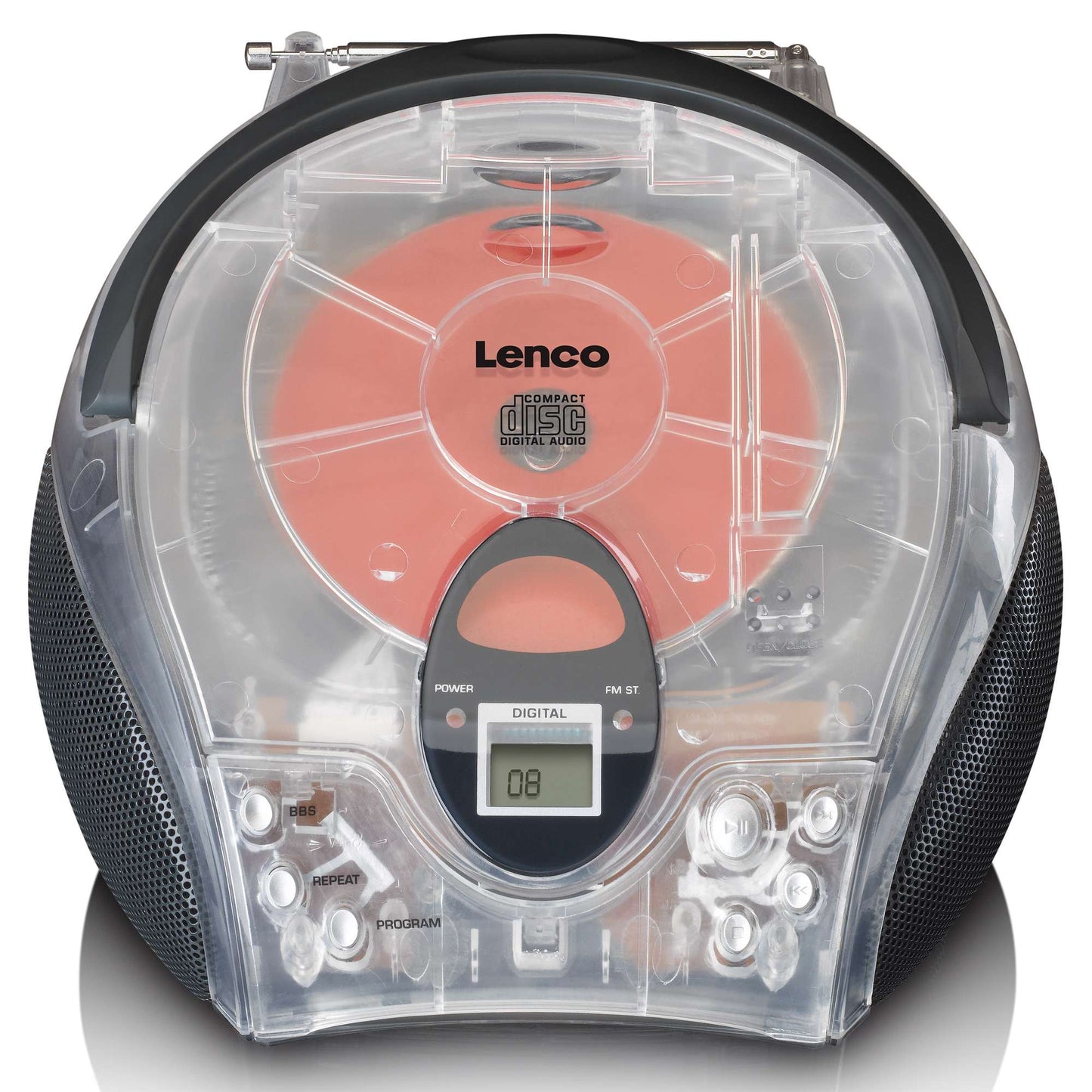 Portable FM Radio CD Player with Handle, Programmable Memory