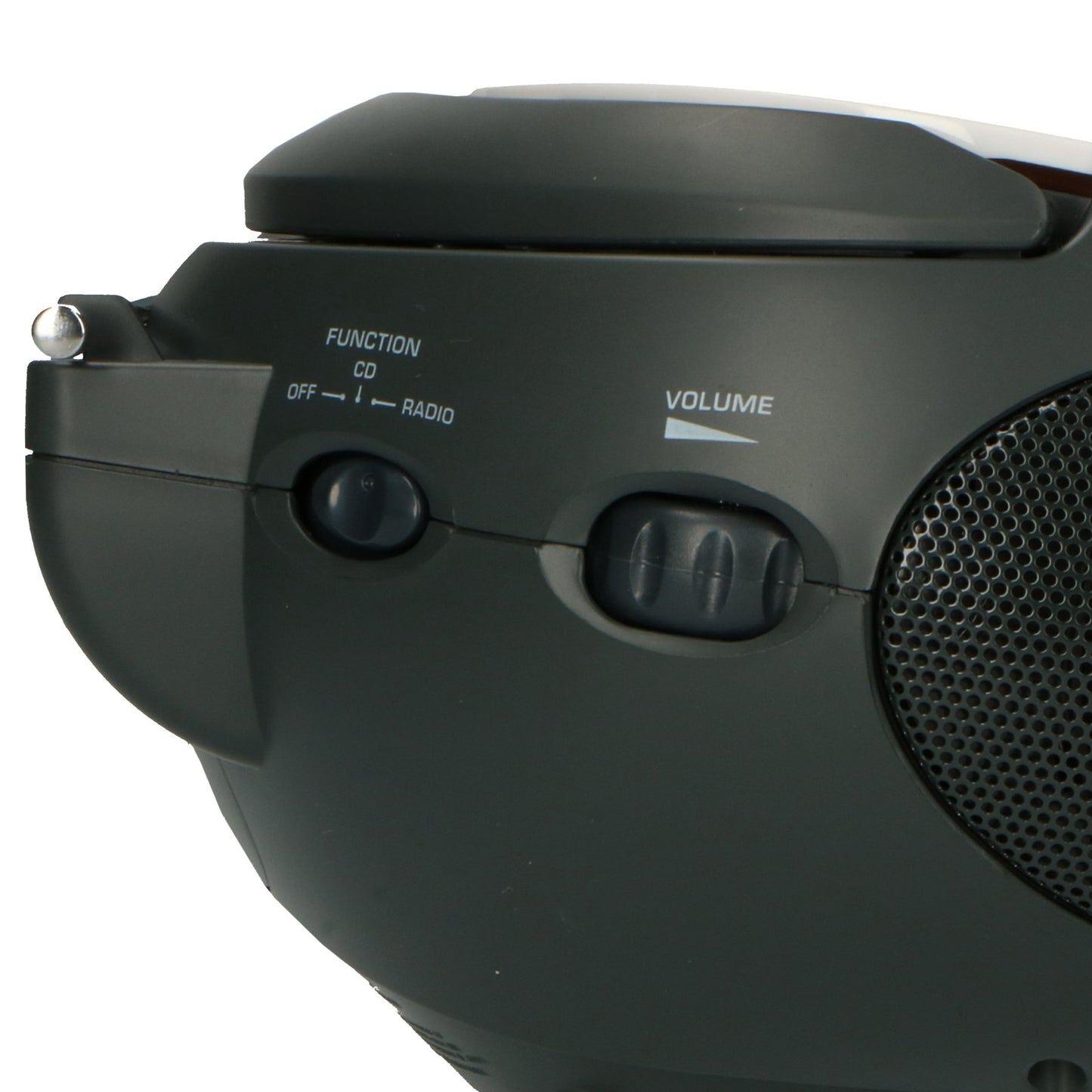 Portable FM Radio CD Player with Handle – White