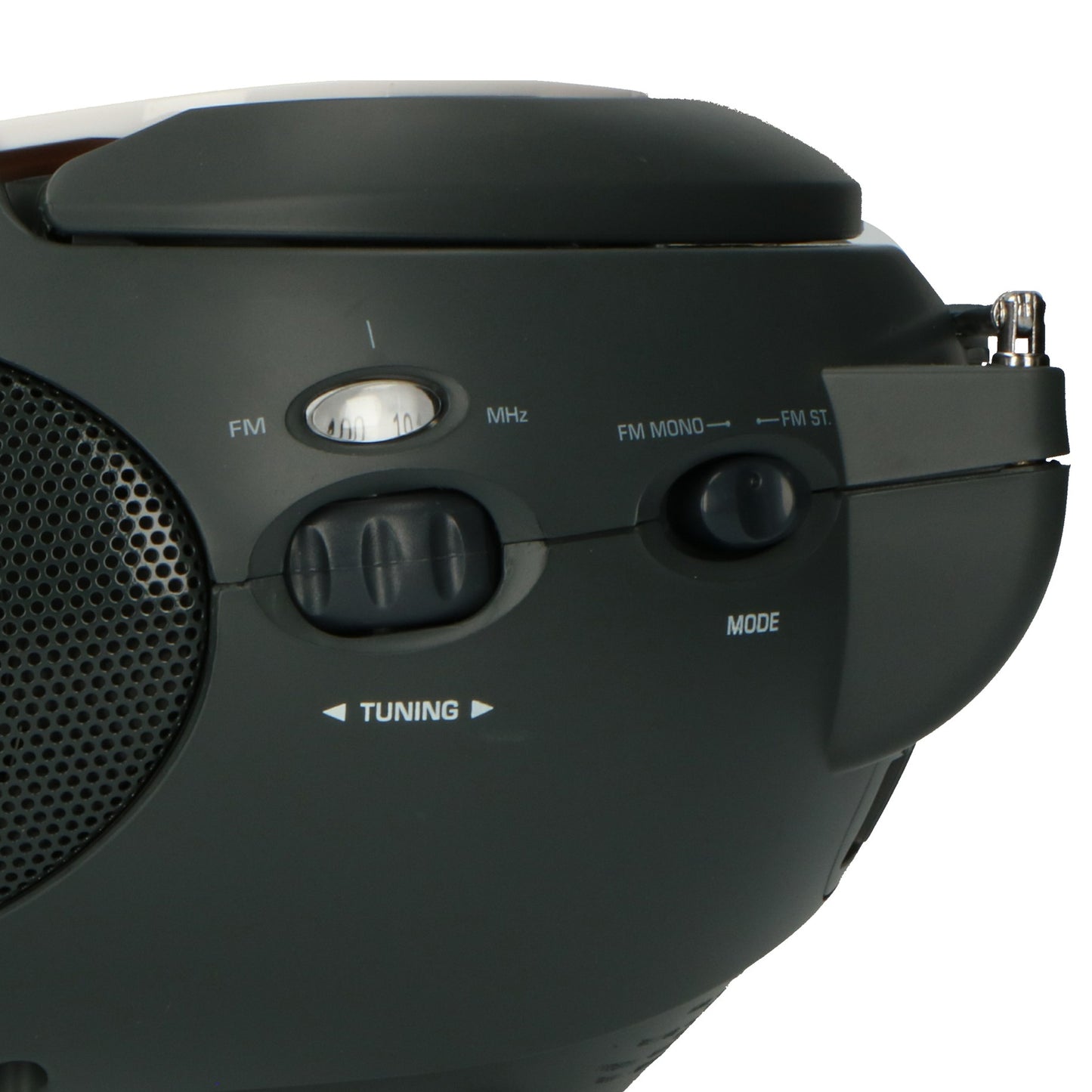 Portable FM Radio CD Player with Handle – White