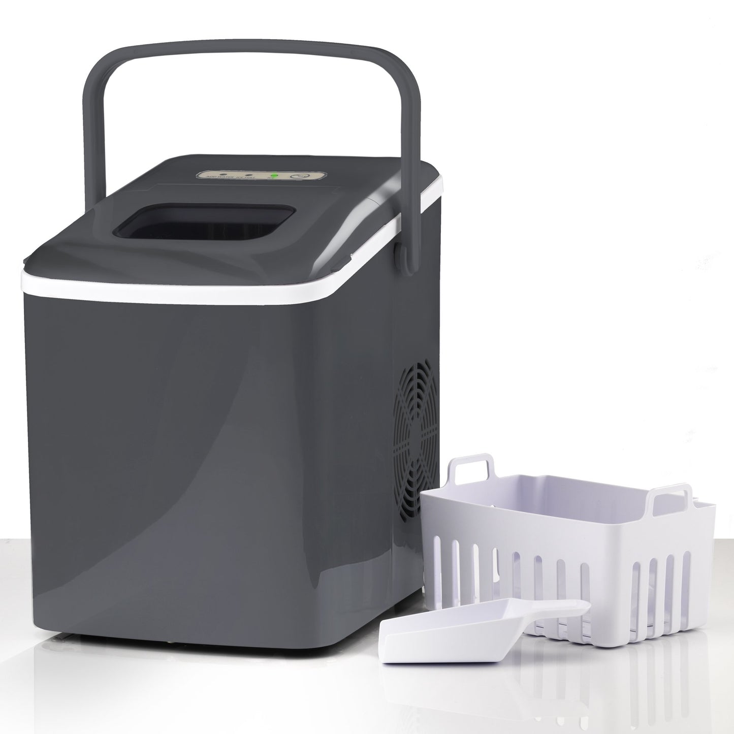 Portable Ice Cube Maker, 1.85L Capacity, Includes Scooper