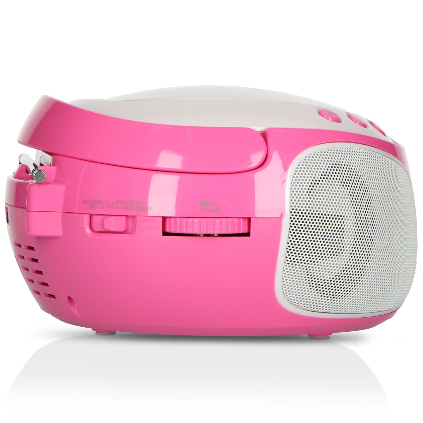 Portable Karaoke Radio CD/MP3/USB with Mic, Pink